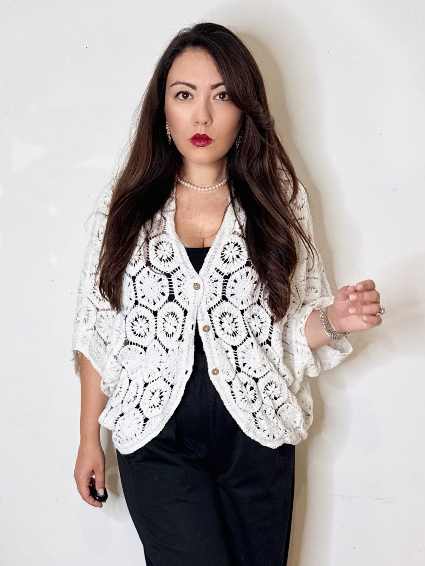 Cardigan lavorato 100% cotone