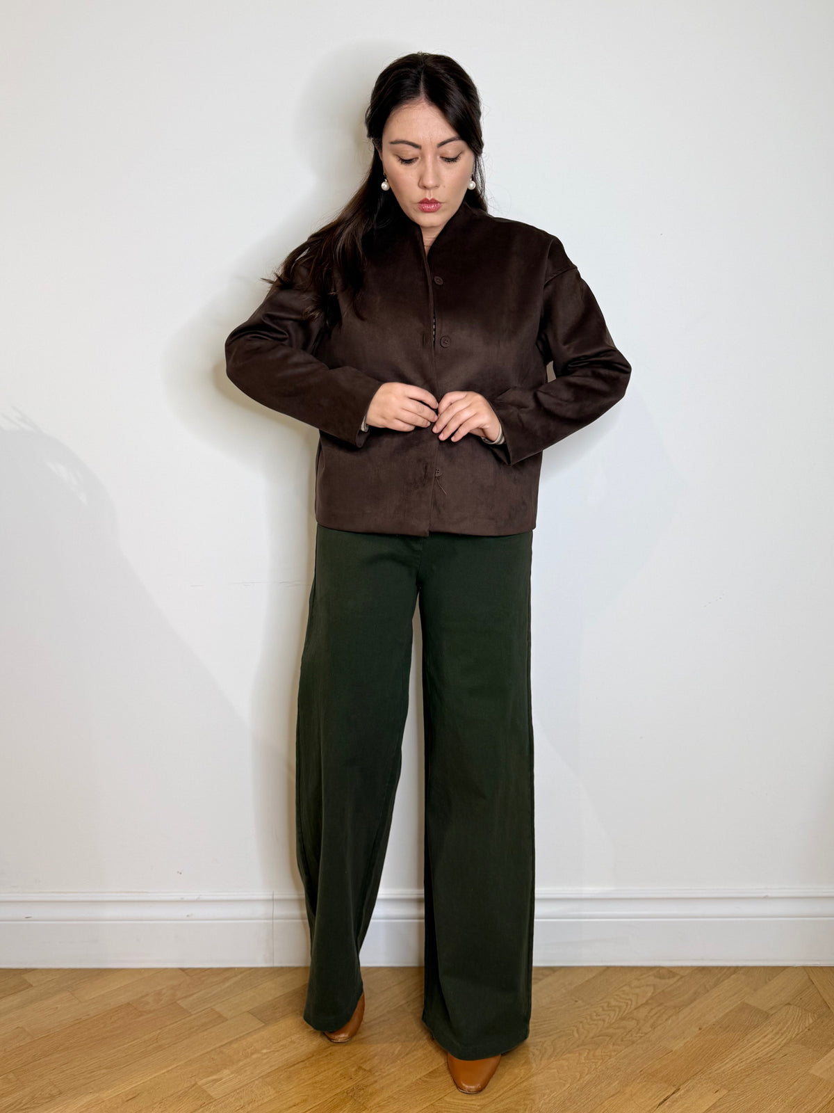 Giacca corta in suede sintetico