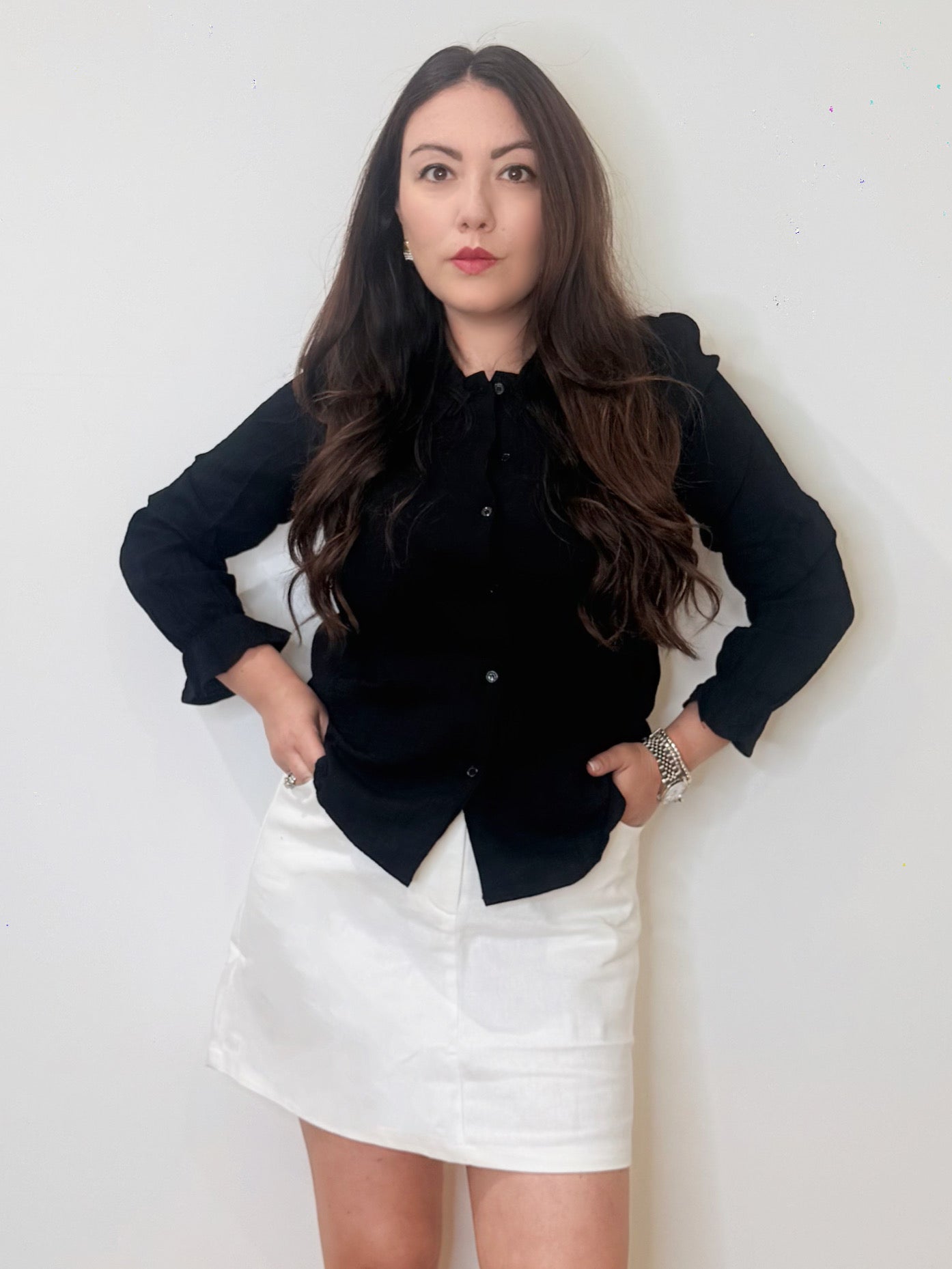 Camicia con collo bon ton