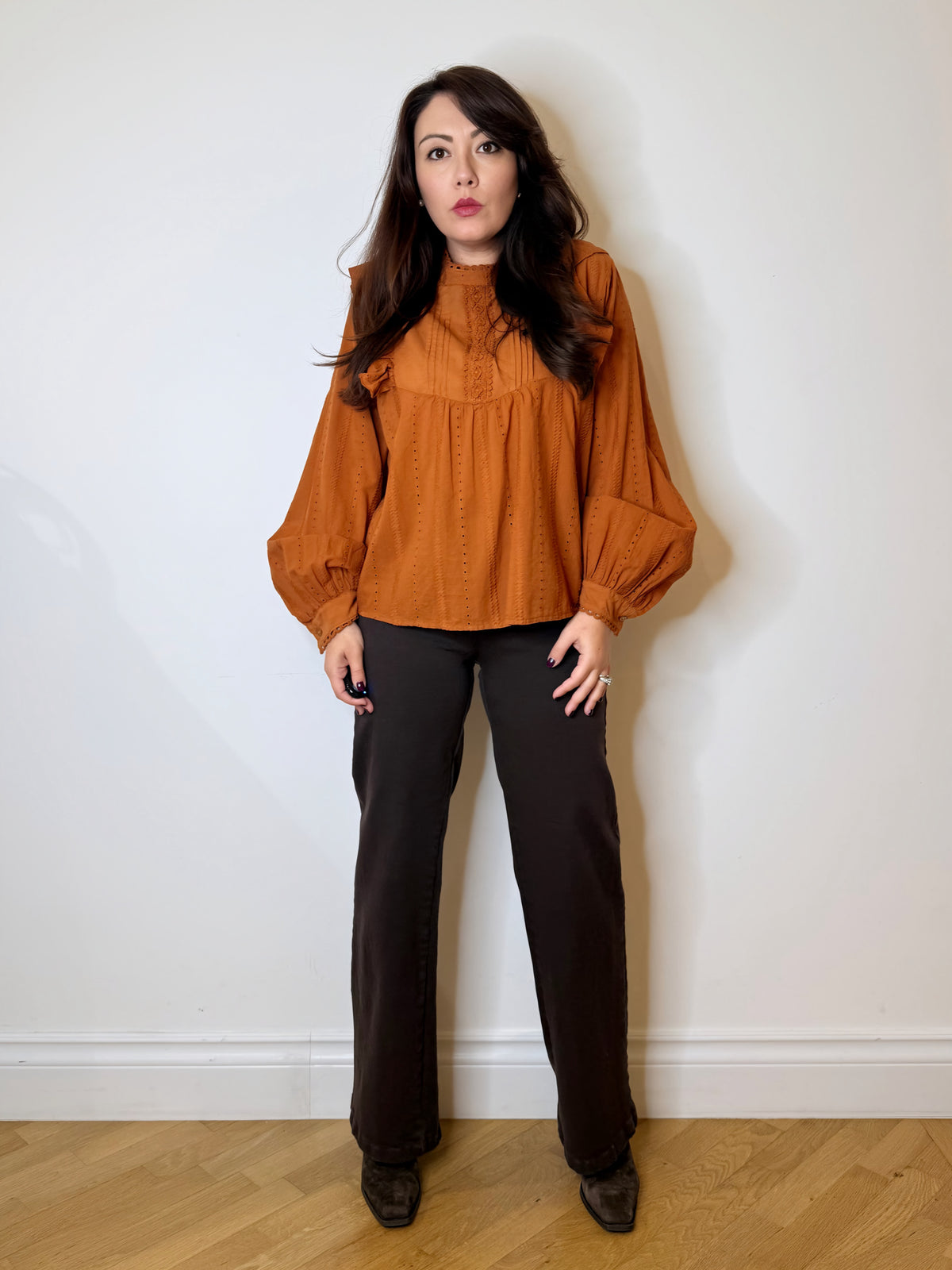 Camicia bohemien cotone zucca