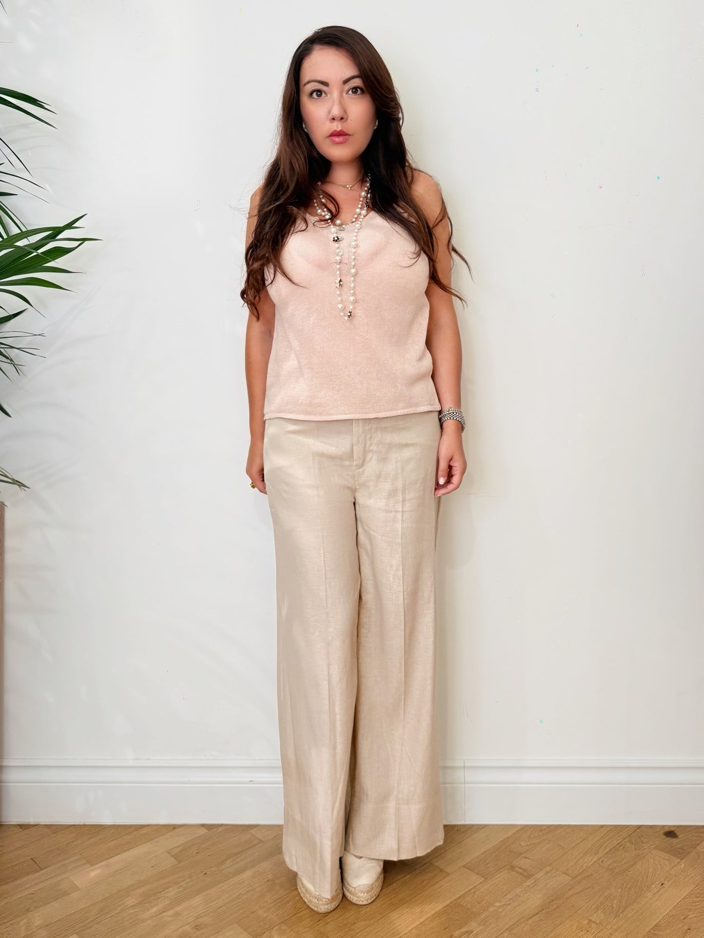 Pantalone palazzo misto lino