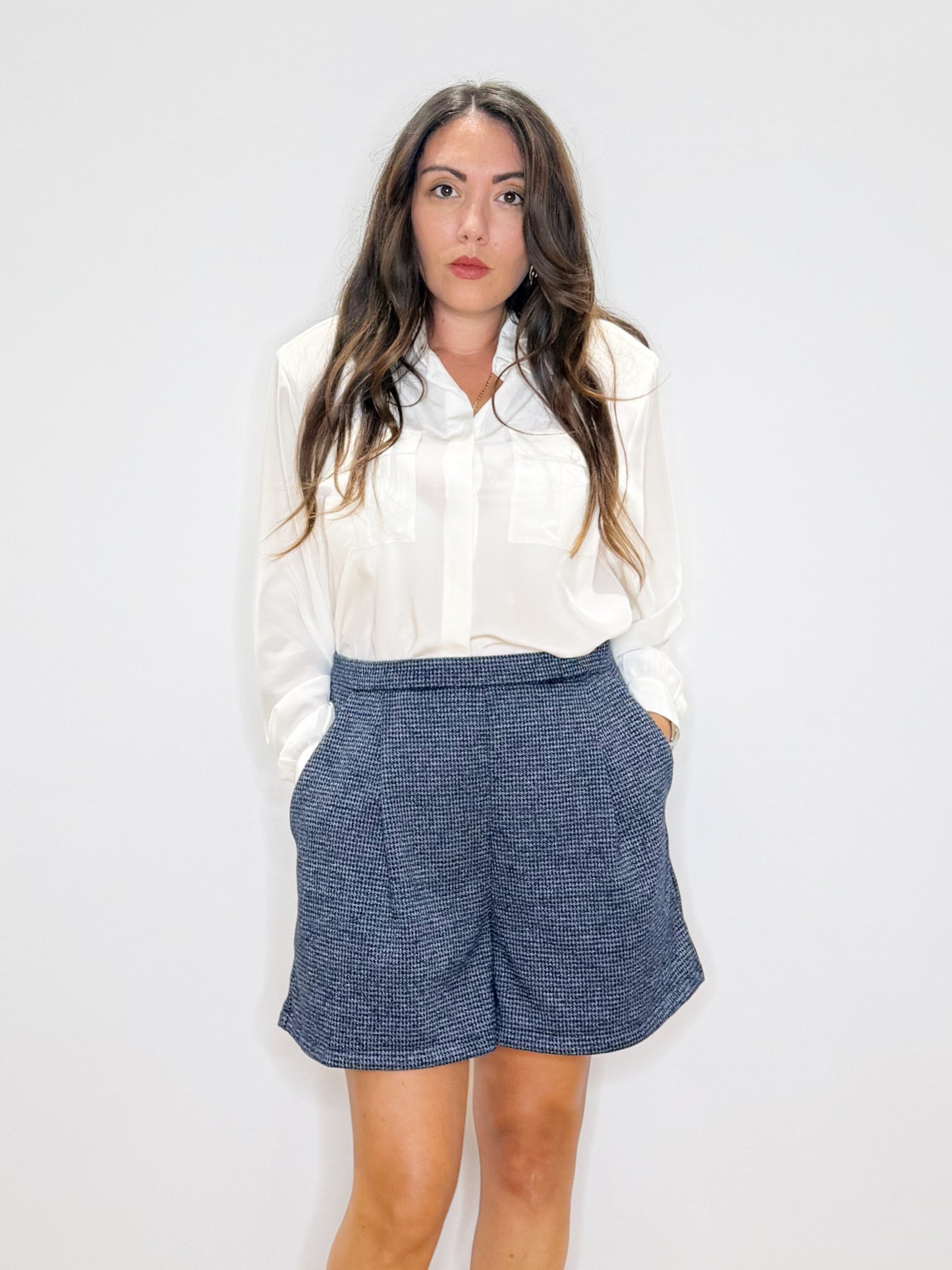 Shorts in pied de poule La Poetessa