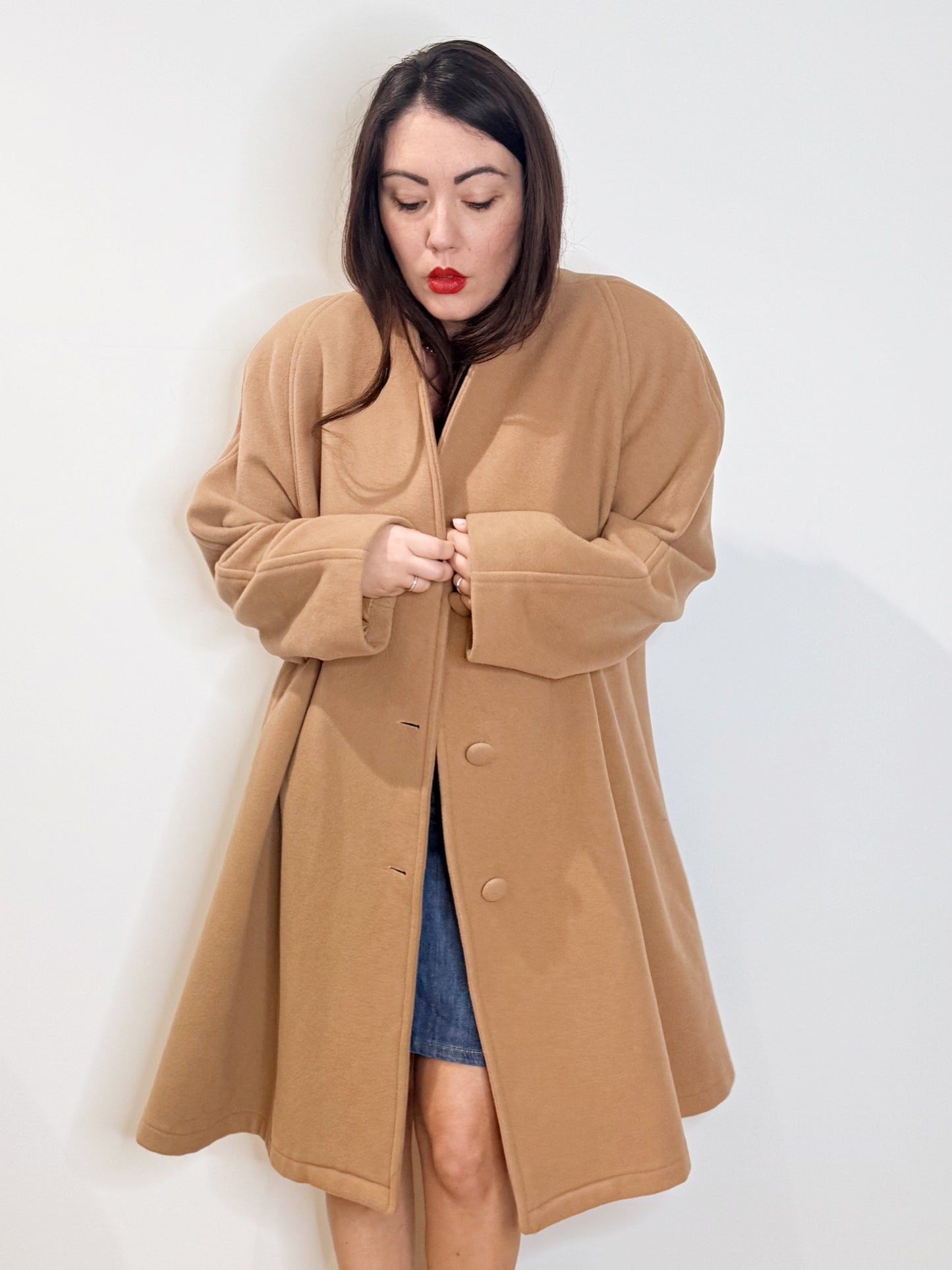 Cappotto camel in lana