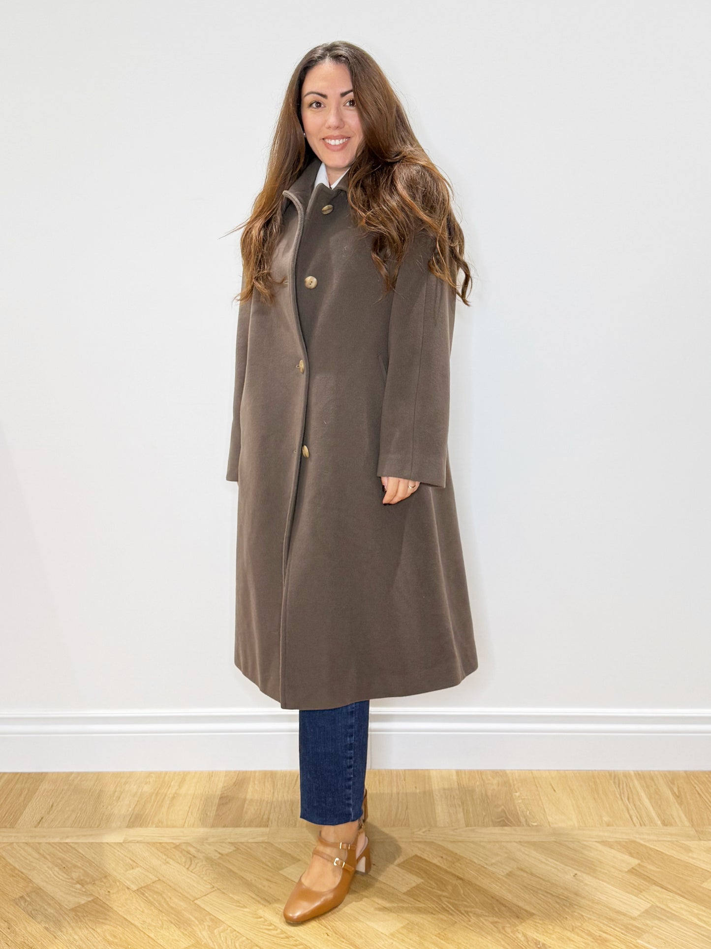 Capotto in lana mocha mousse