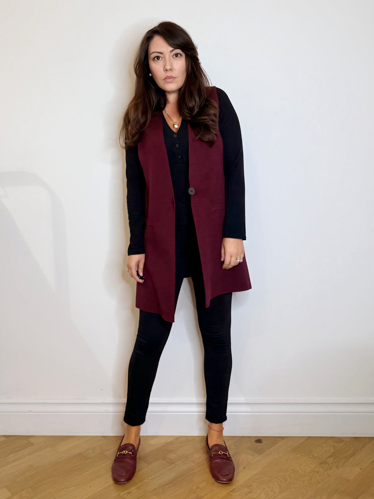 Gilet in maglia bordeaux
