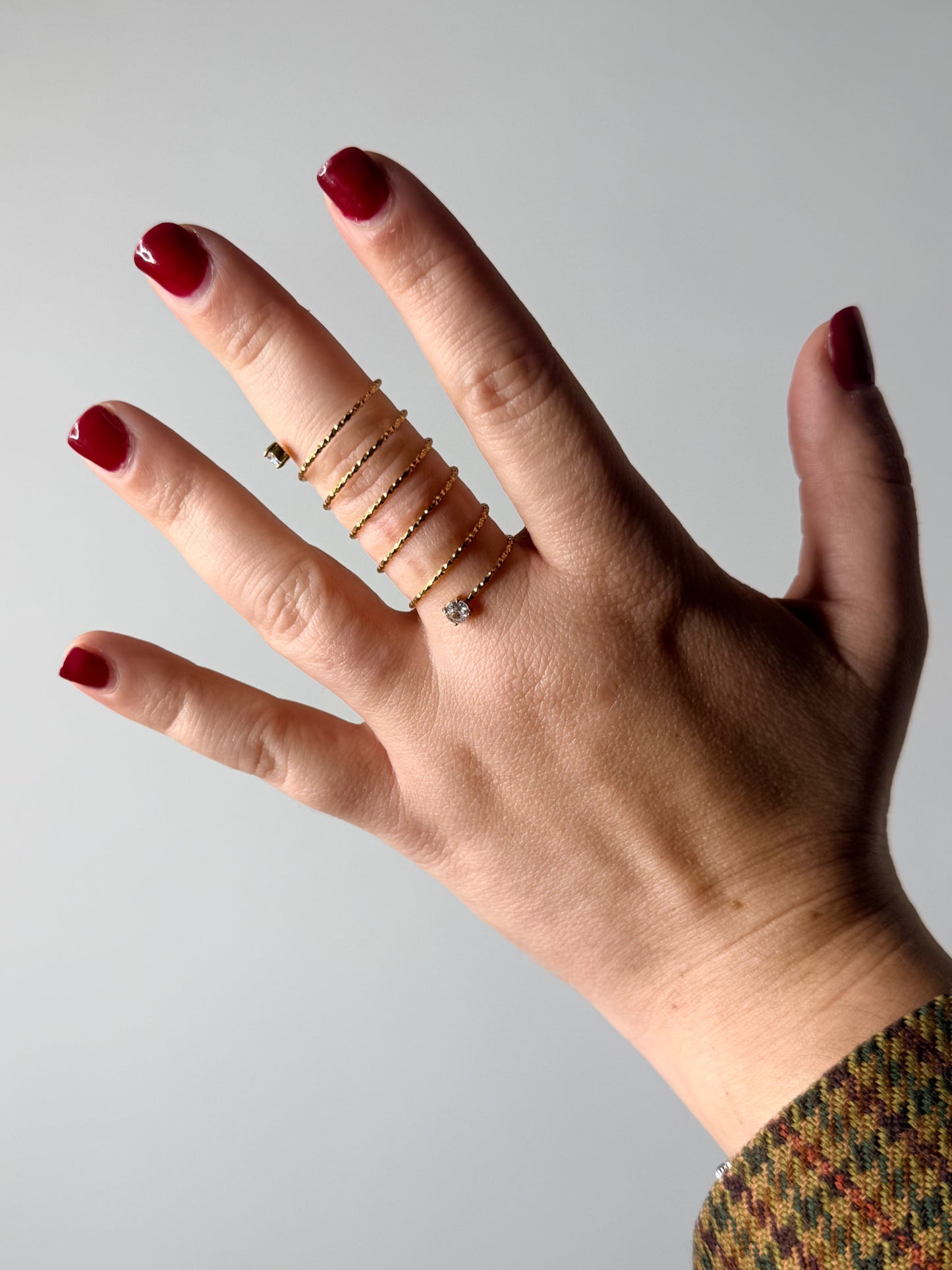 Anello spirale con strass