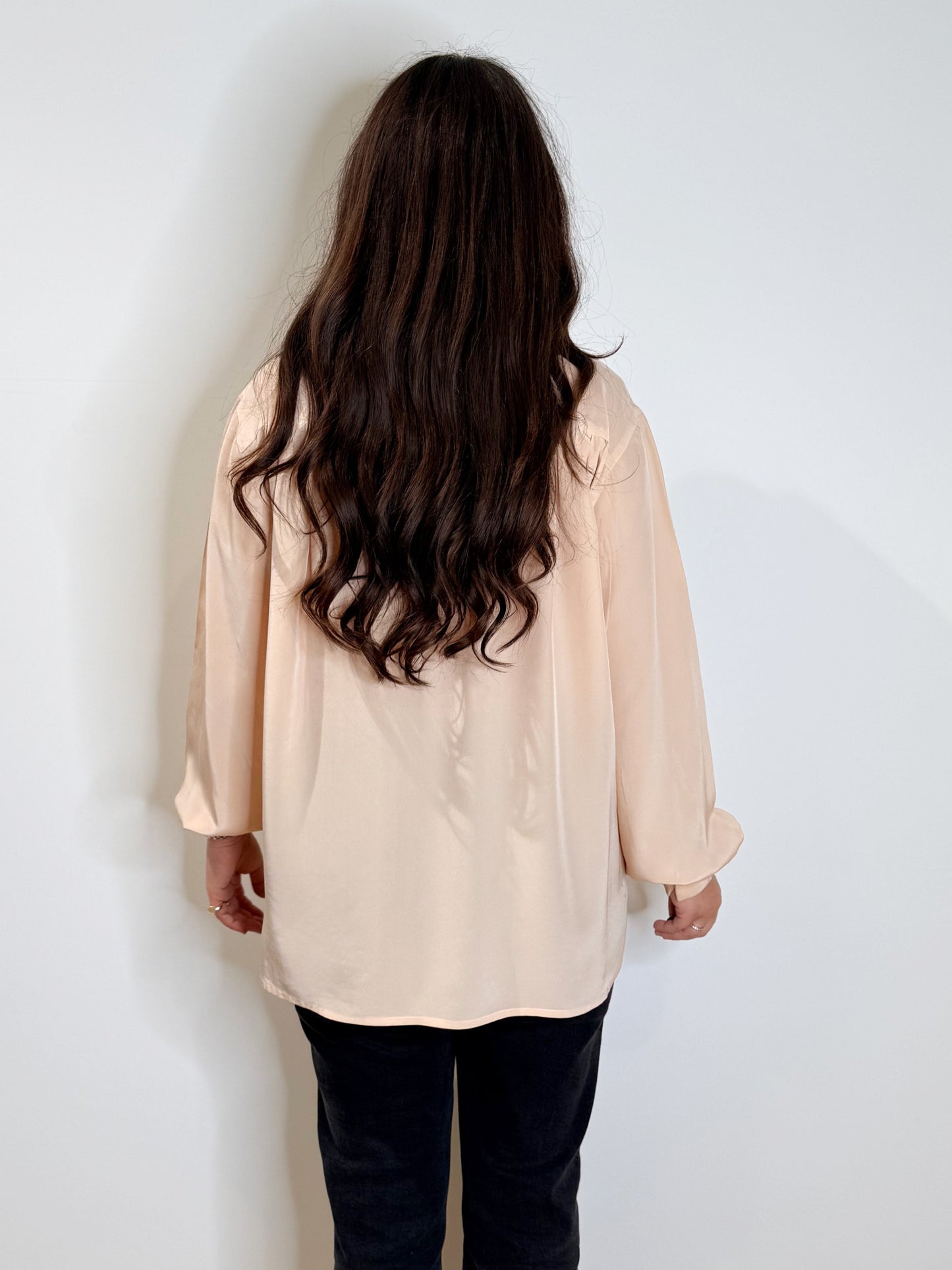 Camicia in pura seta rosa cipria