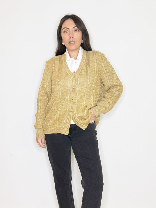 Cardigan beige and gold
