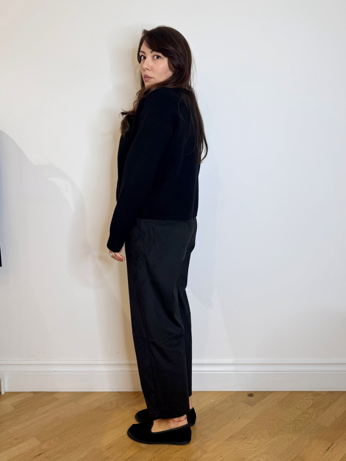 Pantalone in suede sintetico