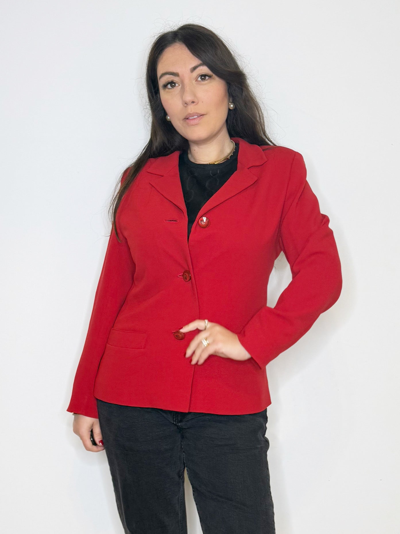 Giacca rossa foderata