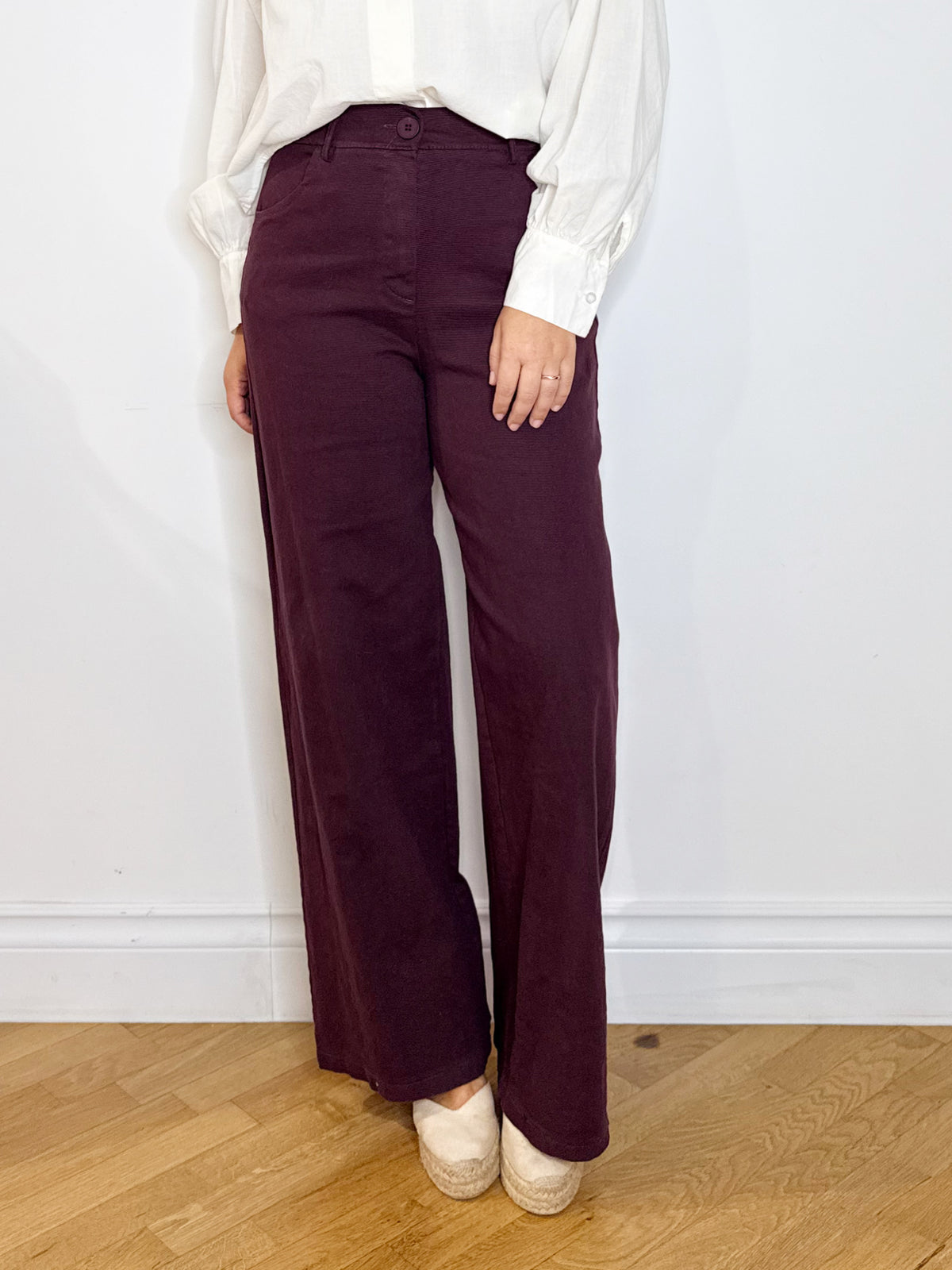 Pantalone in cotone jeans burgundy