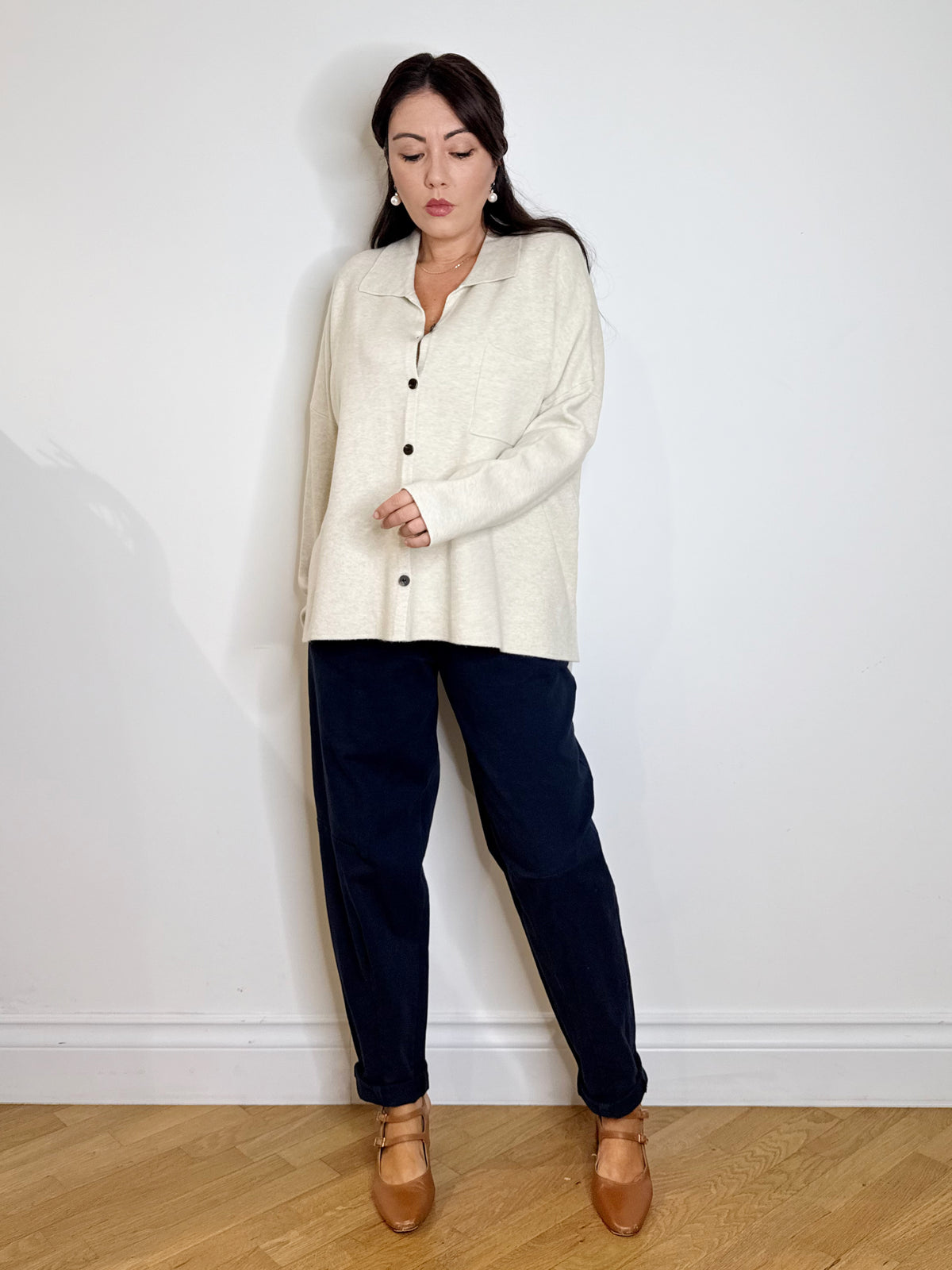 Maxi camicia in maglia