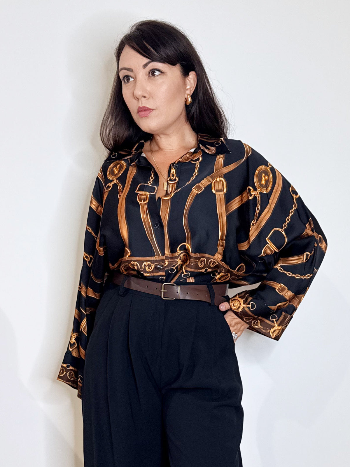 Camicia stampa equestre