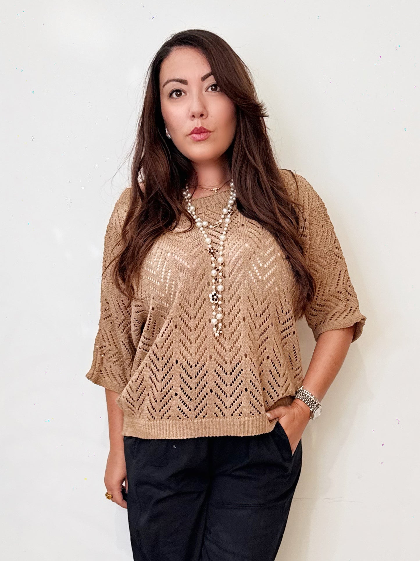 Maglia traforata 100% cotone