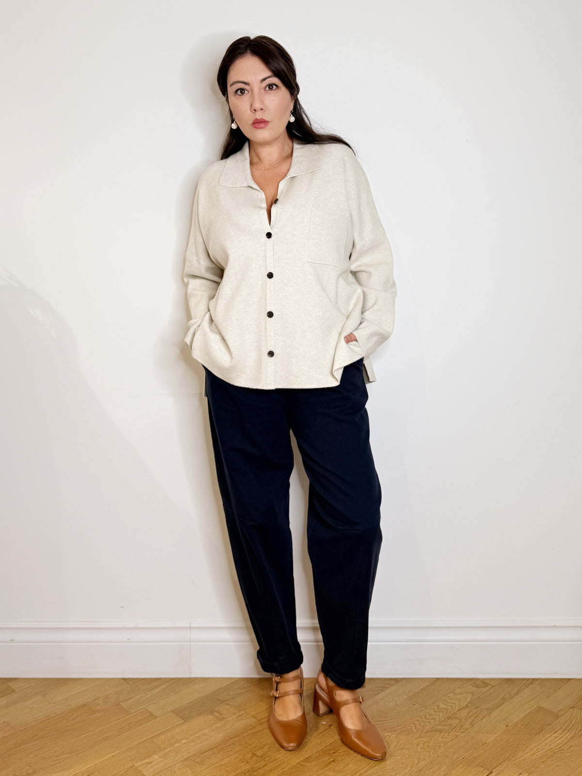 Maxi camicia in maglia