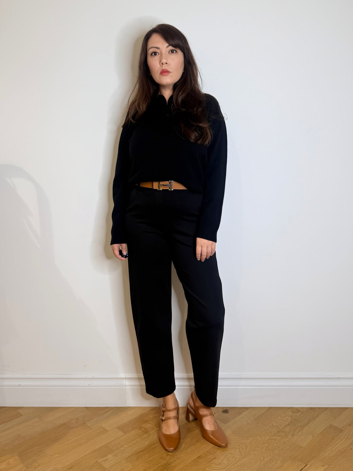 Polo nera in maglia