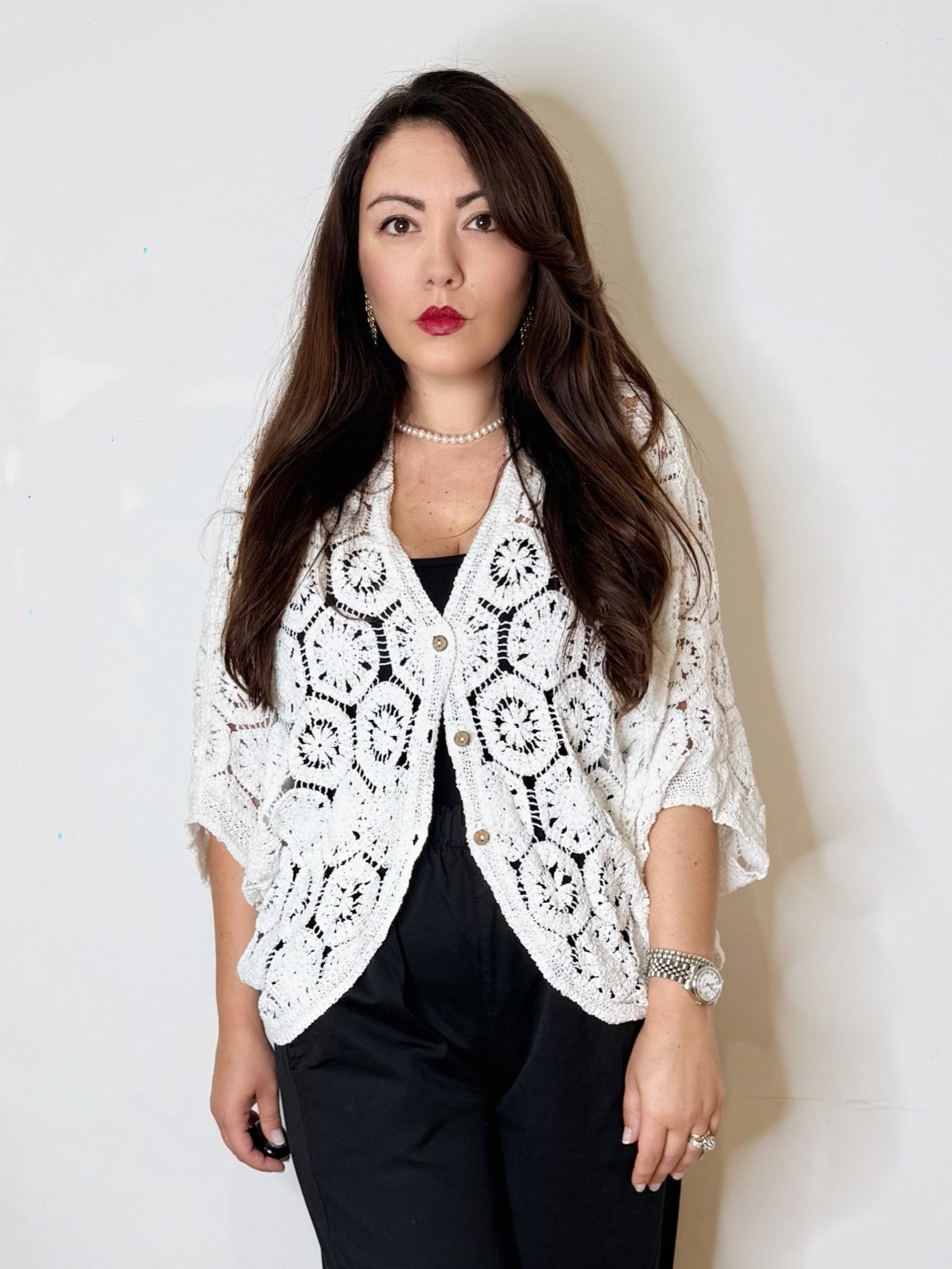 Cardigan lavorato 100% cotone