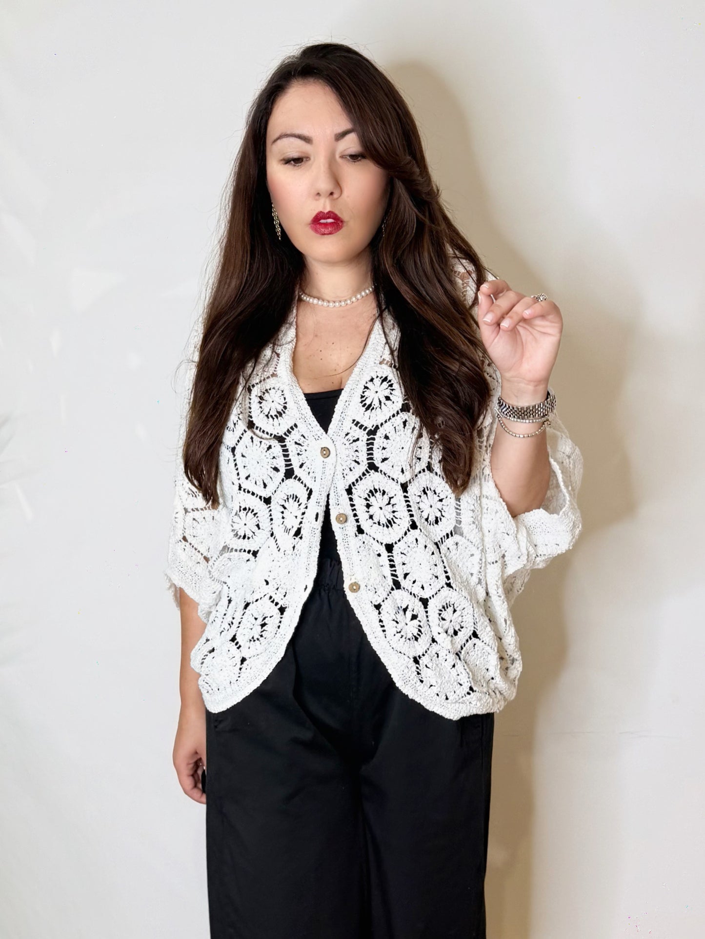 Cardigan lavorato 100% cotone