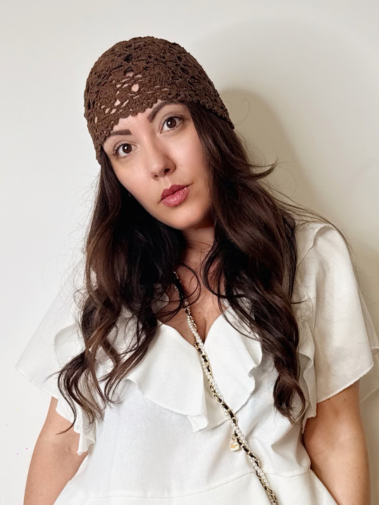 Cappello crochet cioccolato