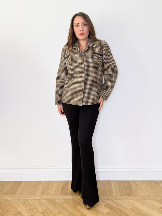 Giacca pied de poule in lana