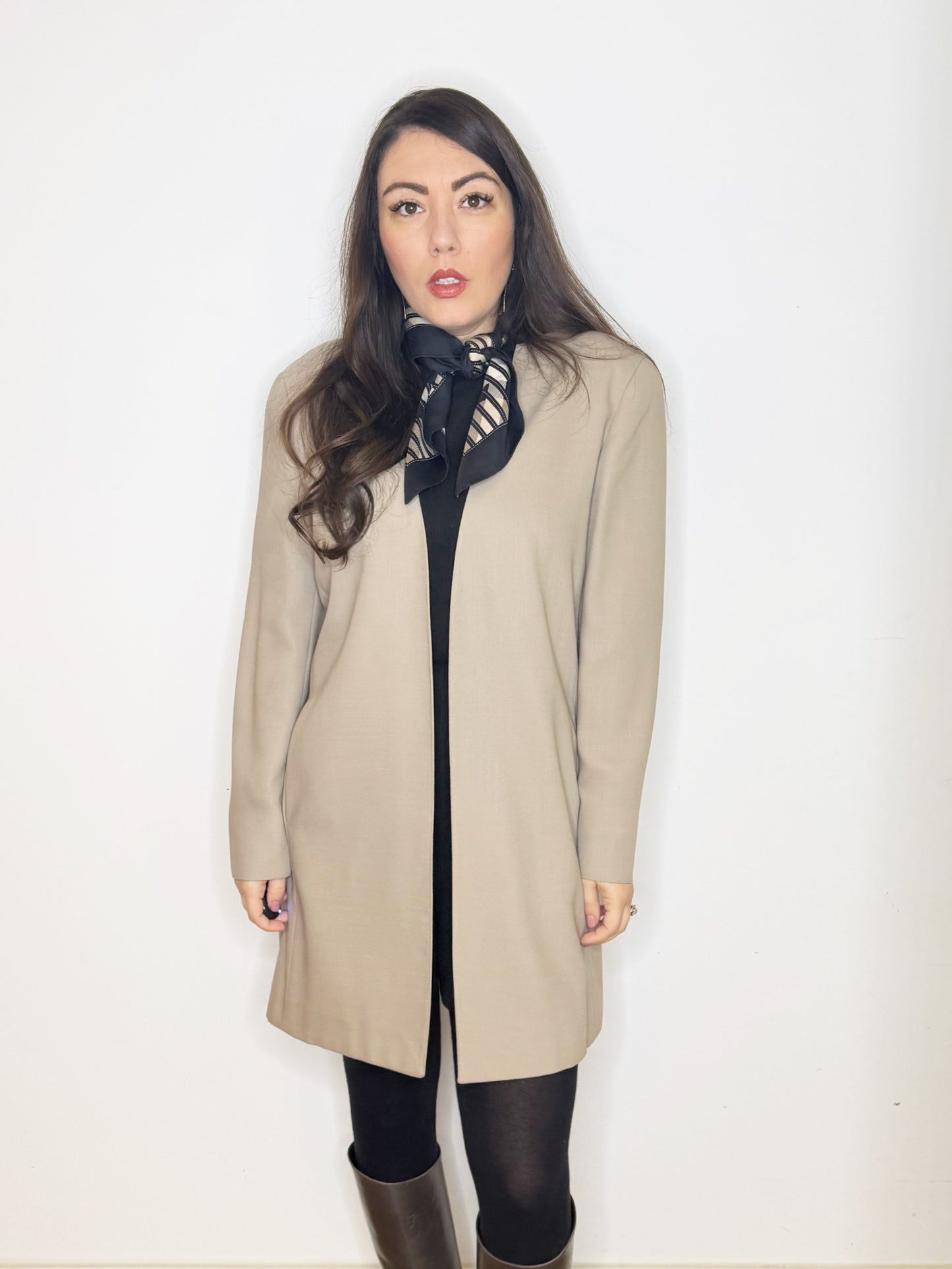 Spolverino in fresco lana beige