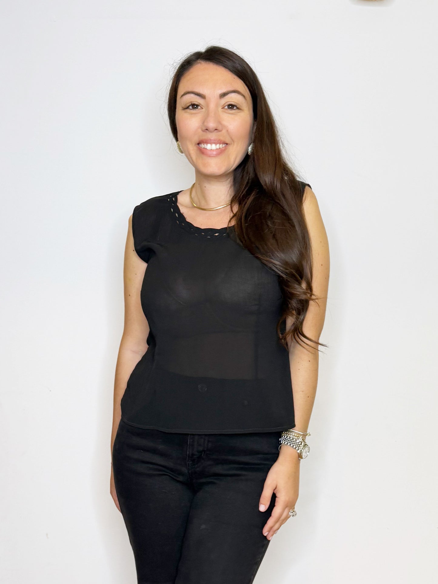 Maglia nera in 100% seta