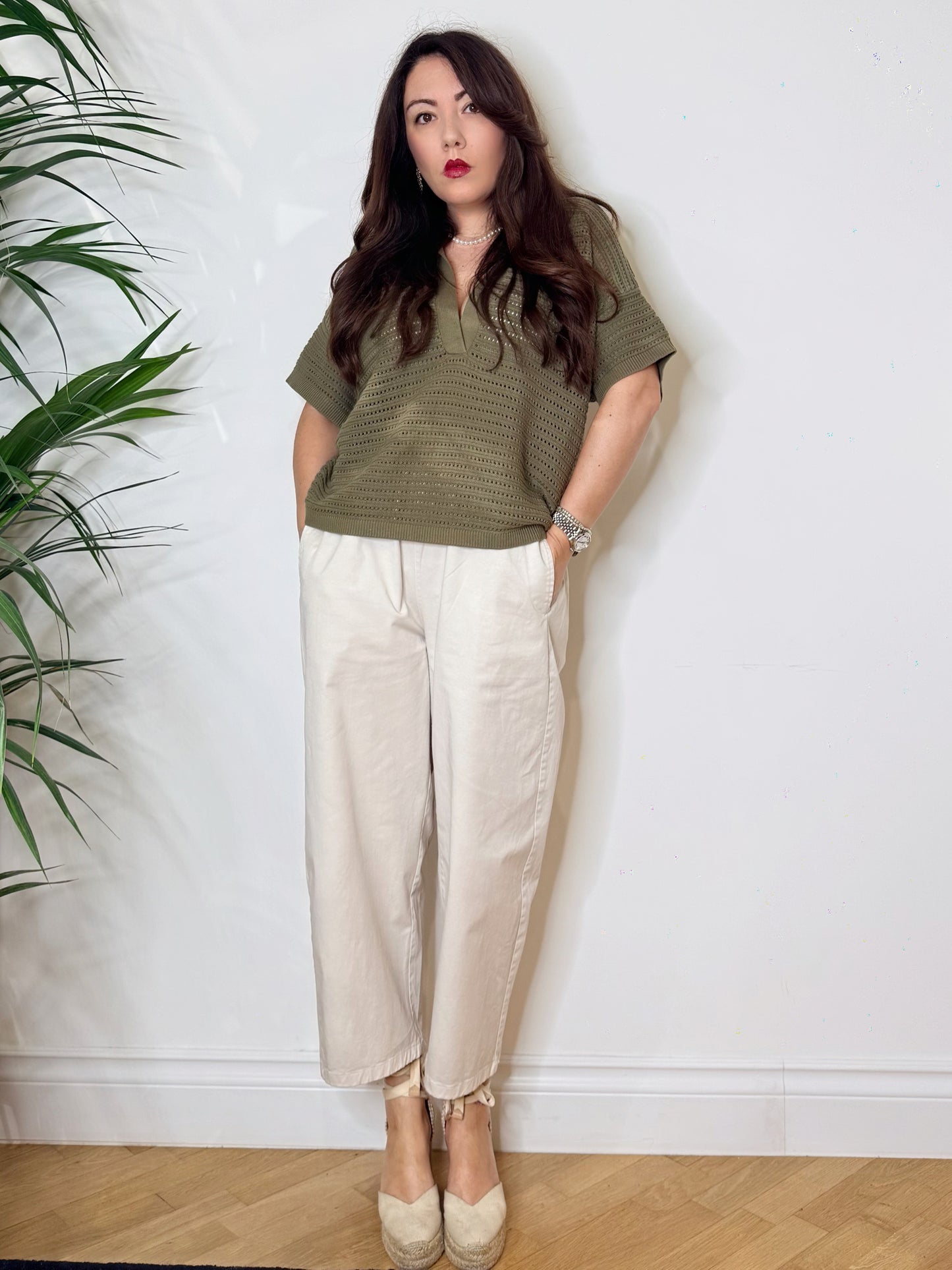 Pantalone gamba dritta 100%cotone