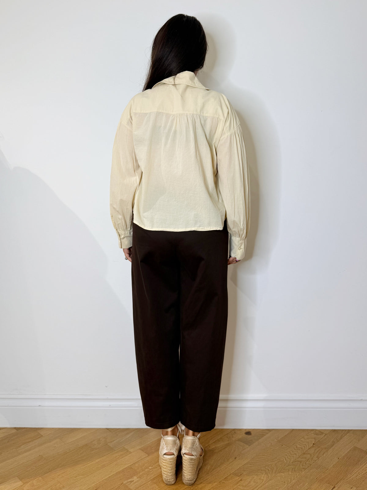 Scamicia svasata 100% cotone crema