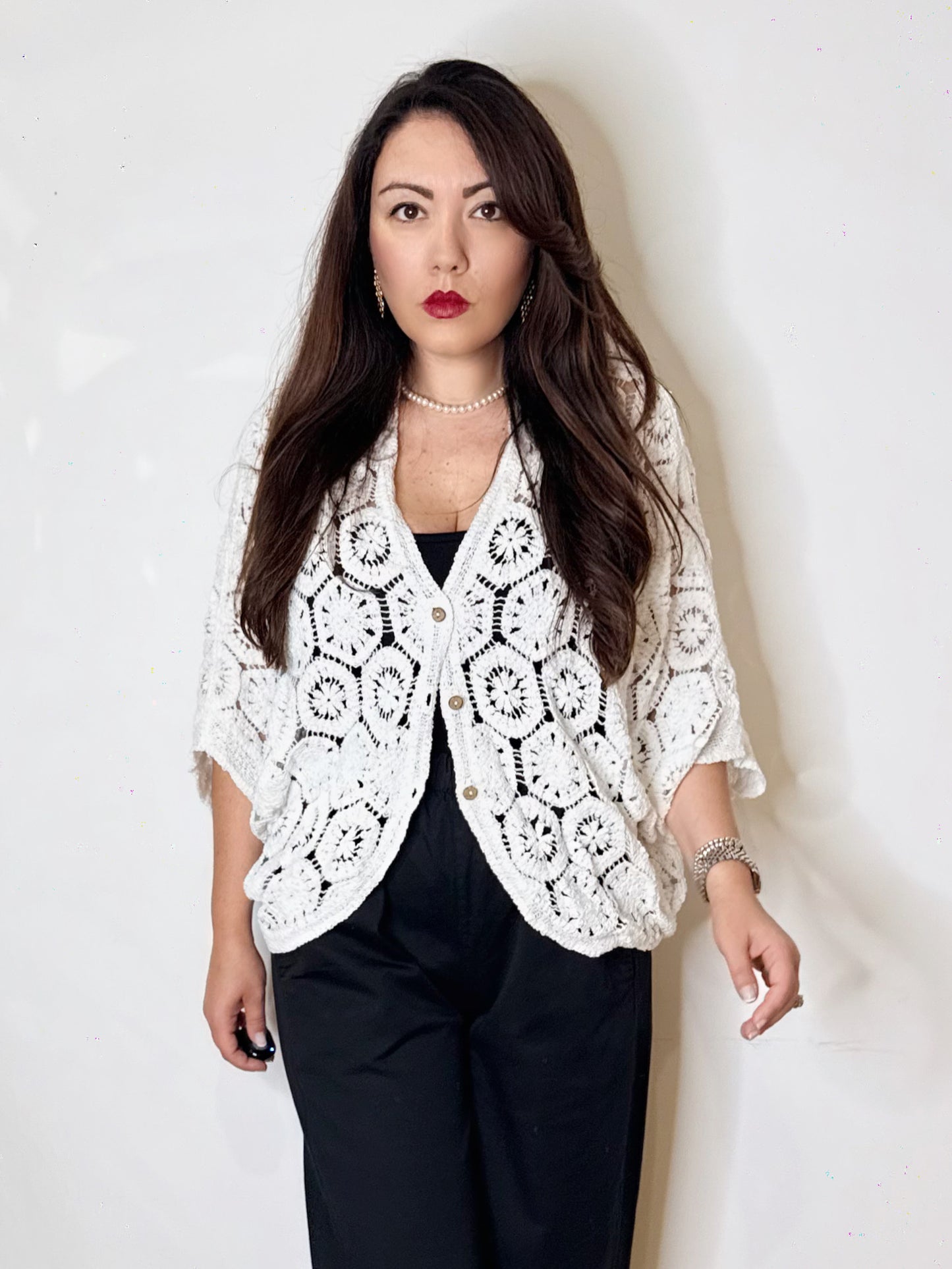 Cardigan lavorato 100% cotone