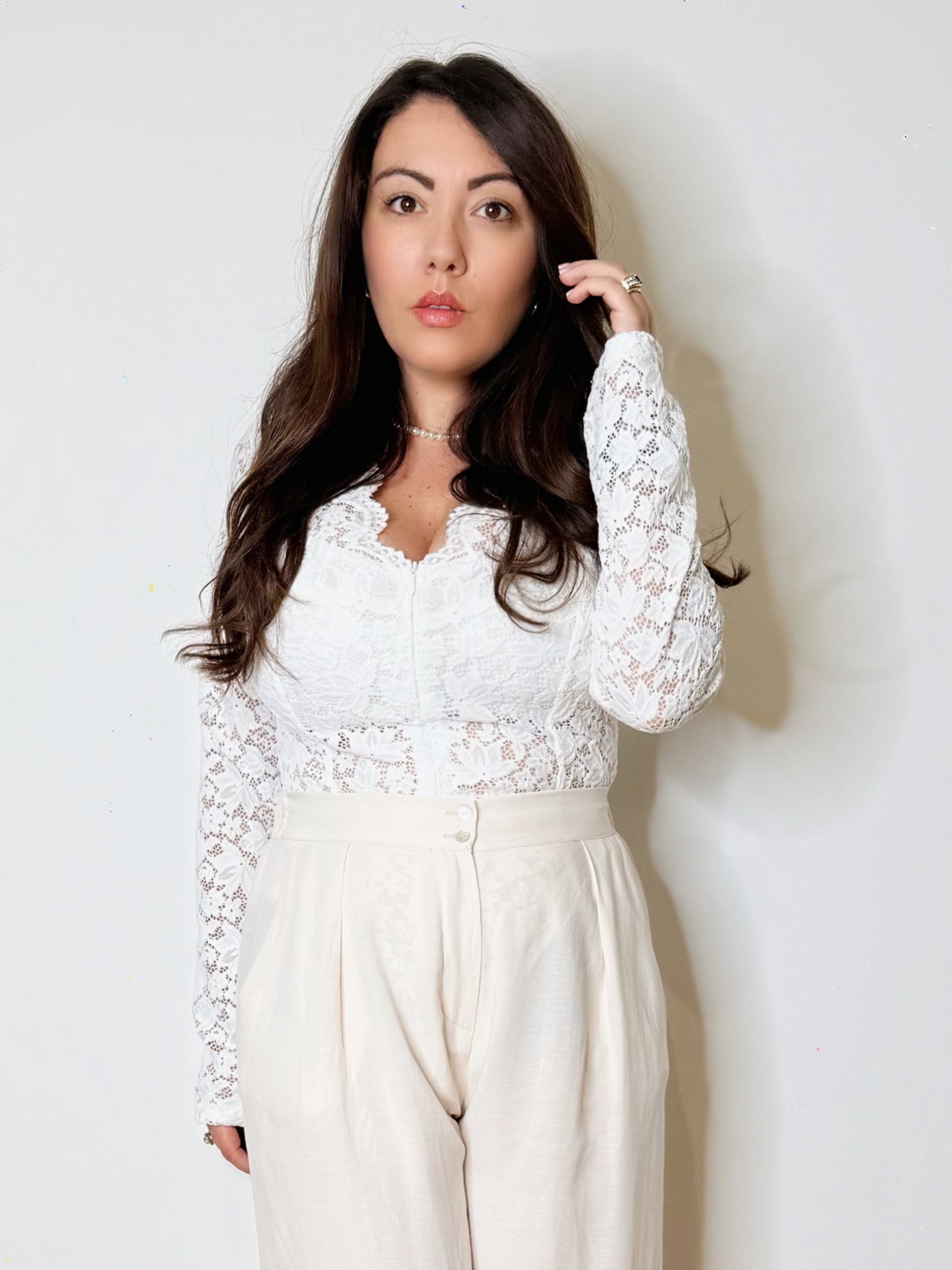 Body in pizzo elasticizzato