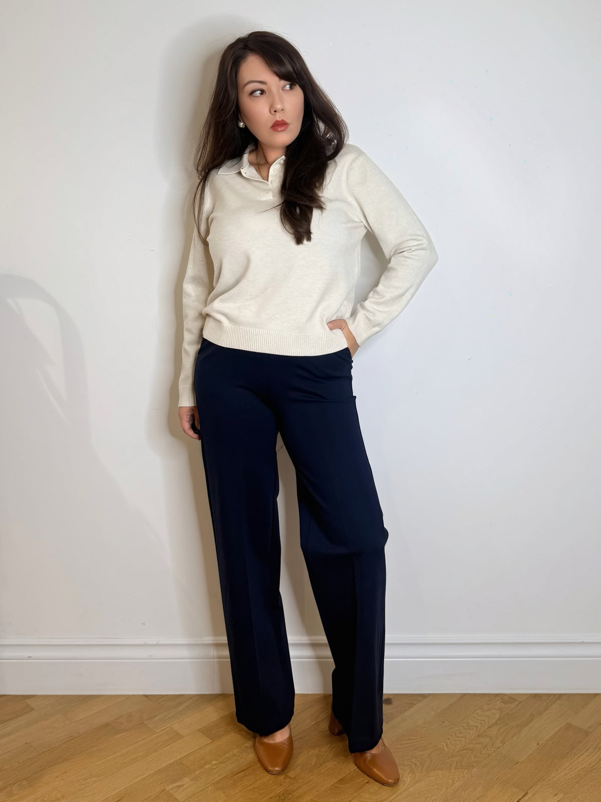Pantalone palazzo in punto Milano blu