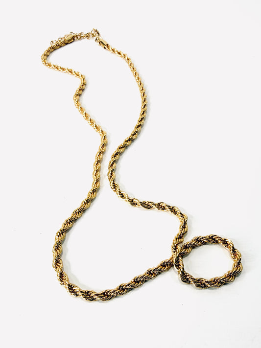 Collana in maglia lunga torchon