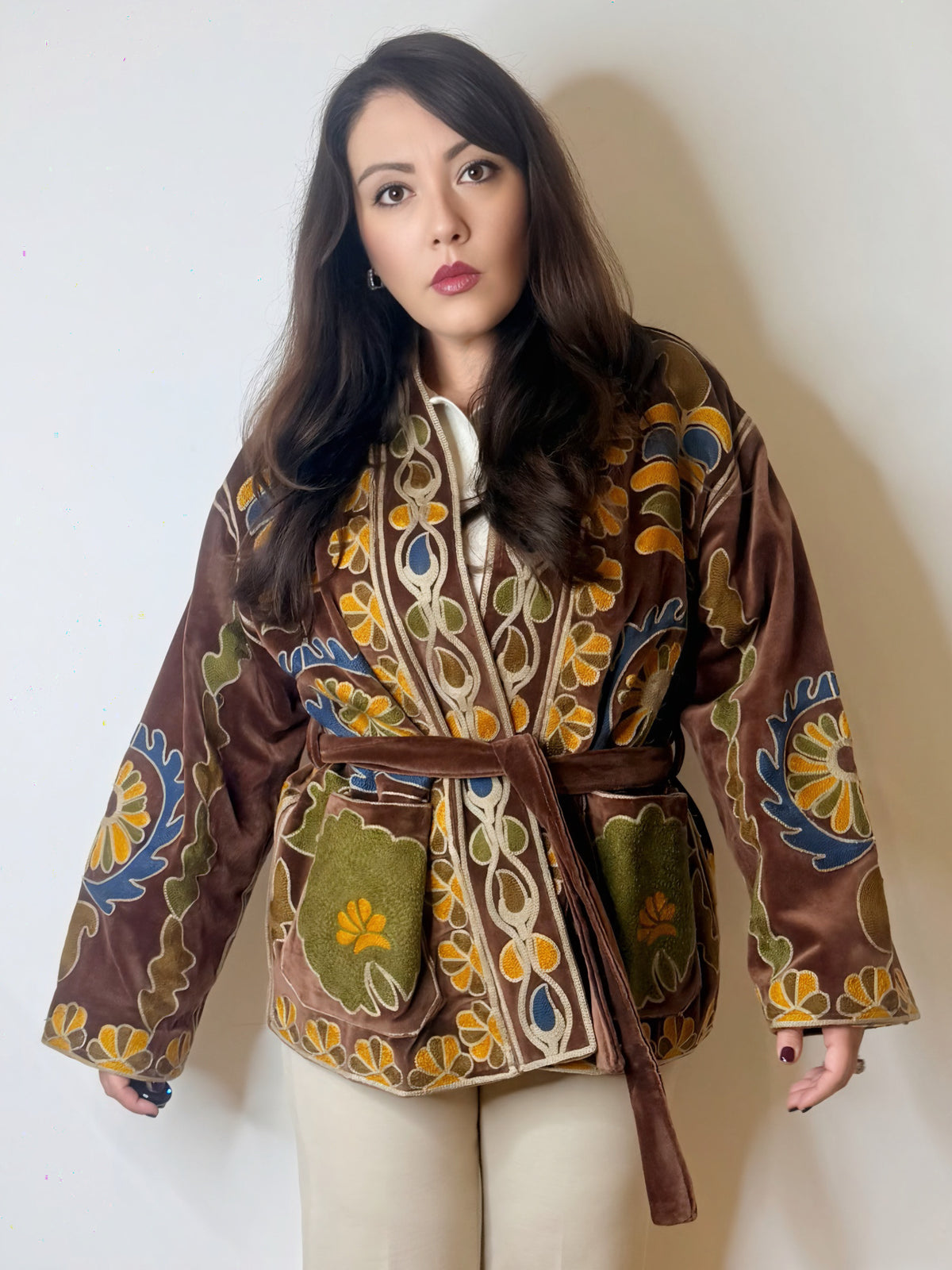 Giacca kimono India in velluto
