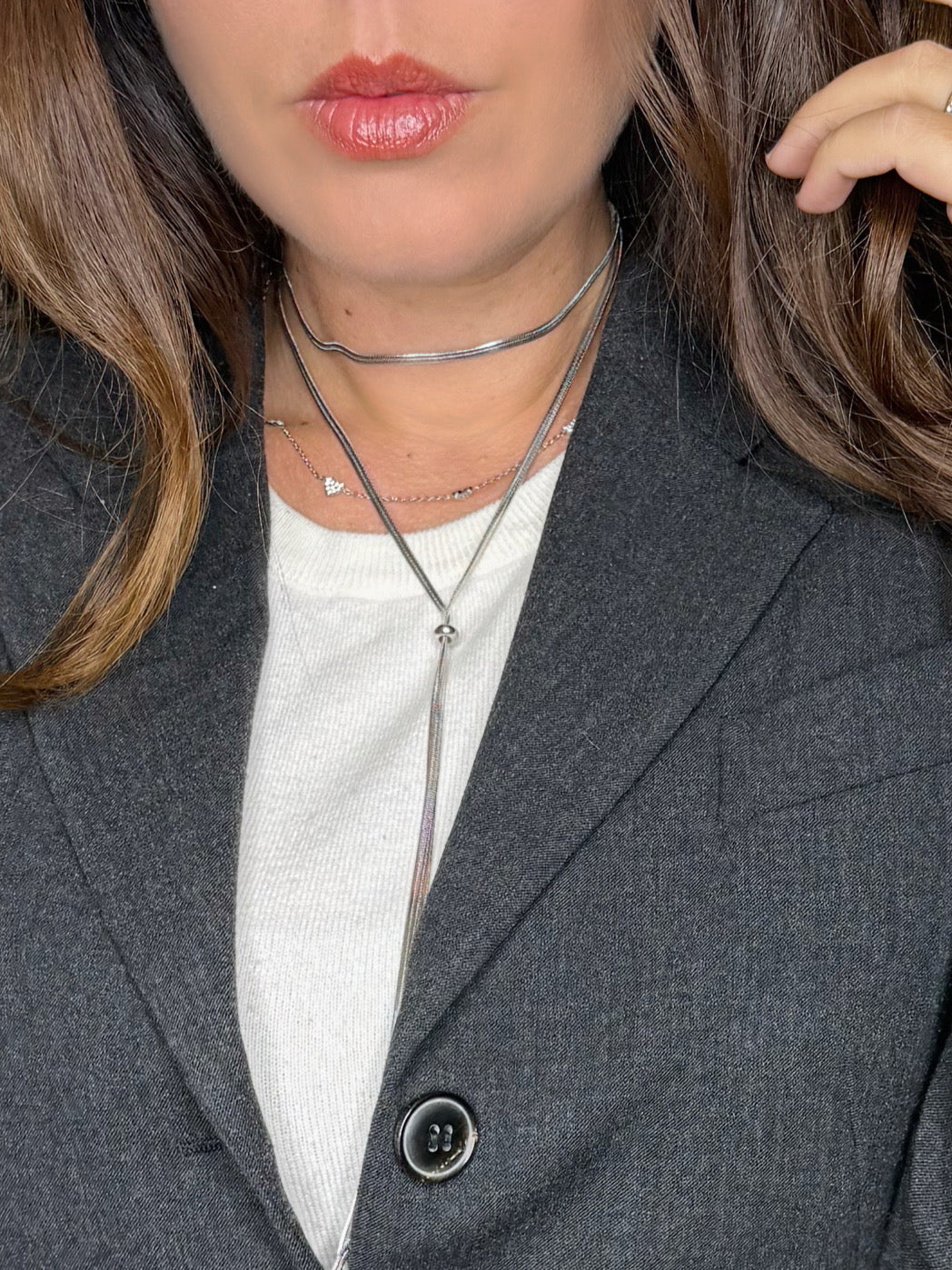 Collana saliscendi minimal silver