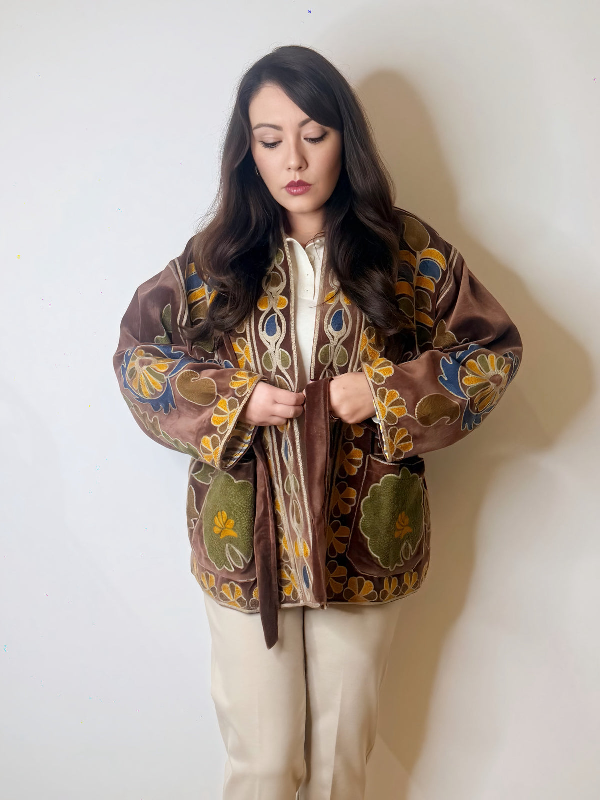 Giacca kimono India in velluto