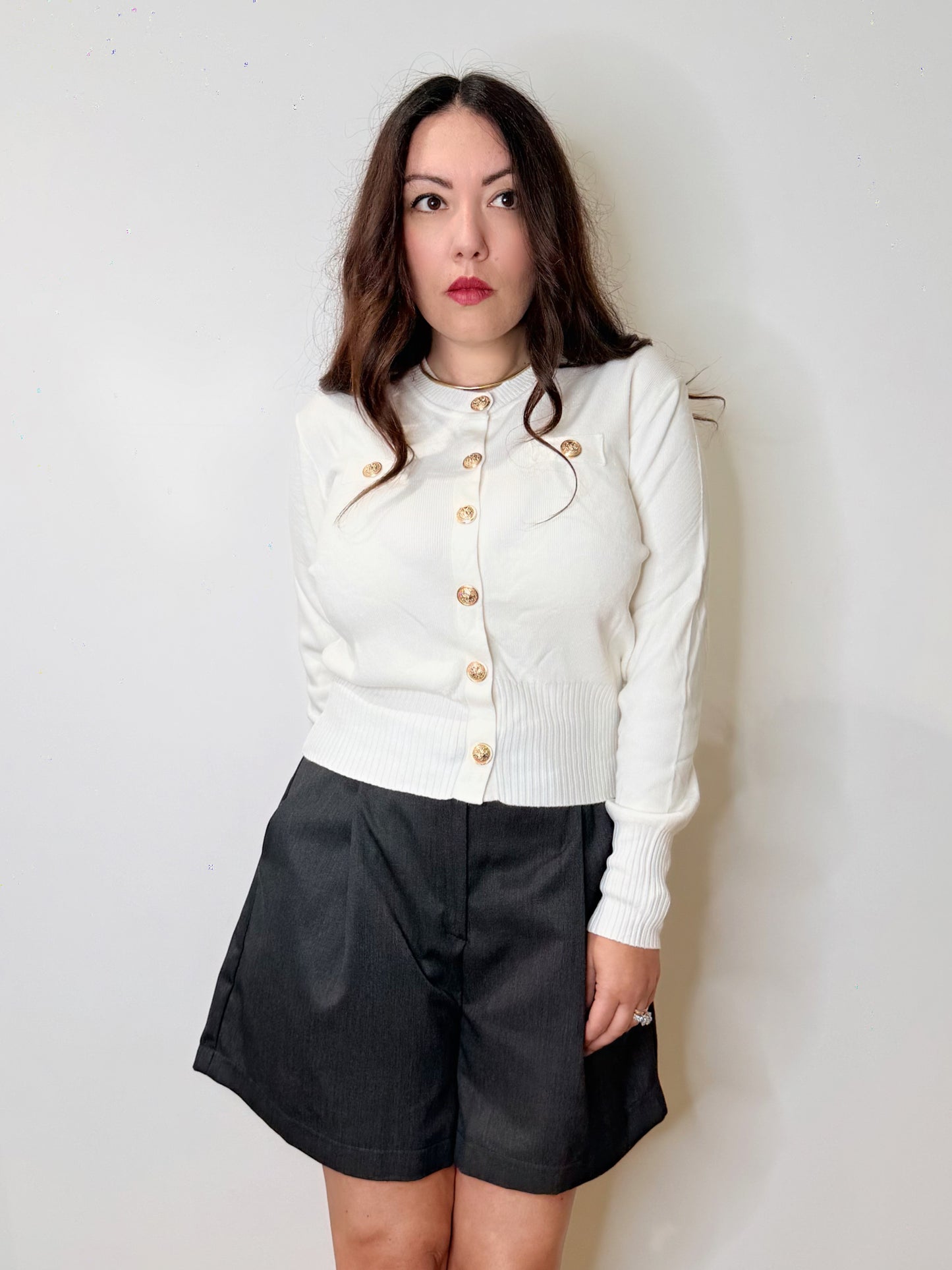 Cardigan bon ton panna