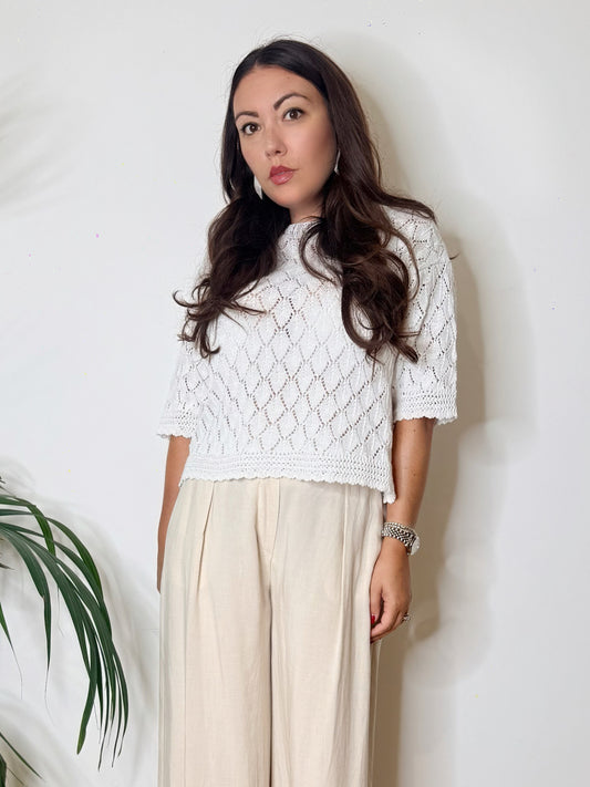 T-shirt in maglia traforata