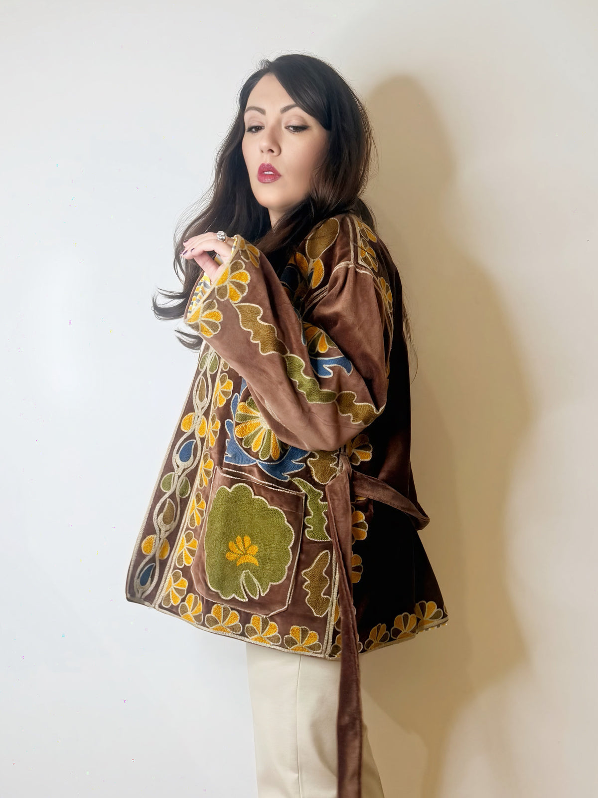 Giacca kimono India in velluto