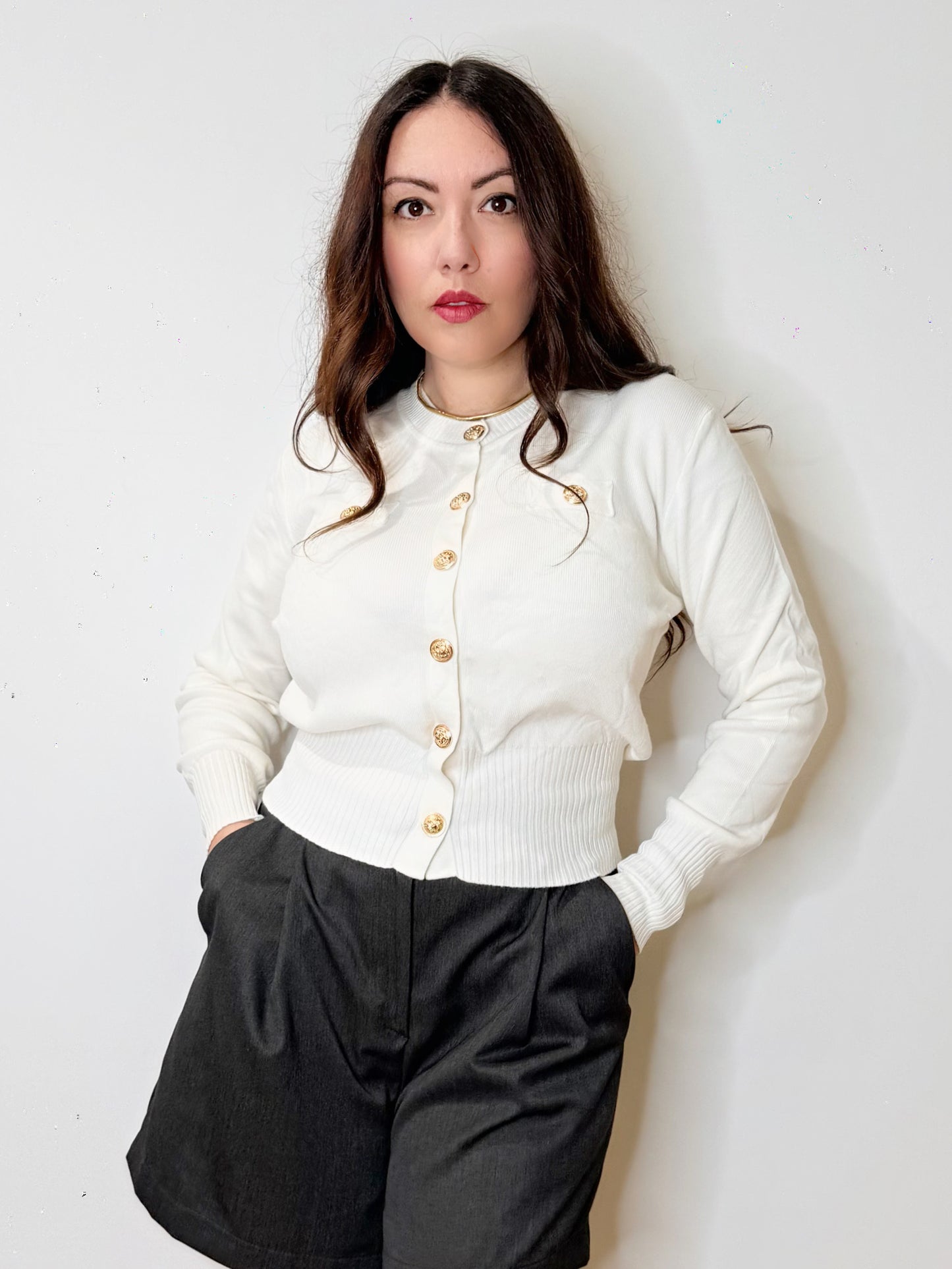 Cardigan bon ton panna