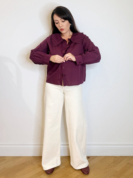 Pantalone in velluto bianco