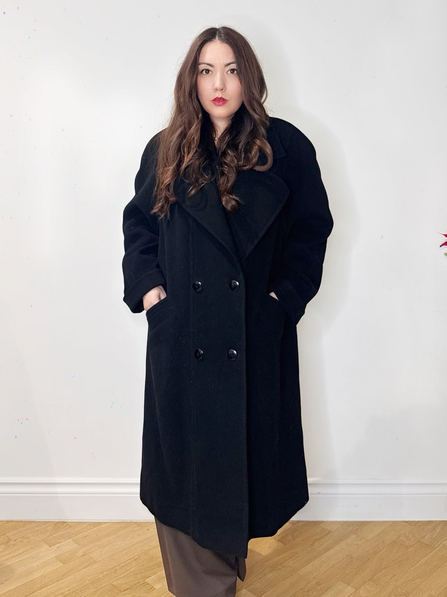 Cappotto nero lana e cashmere