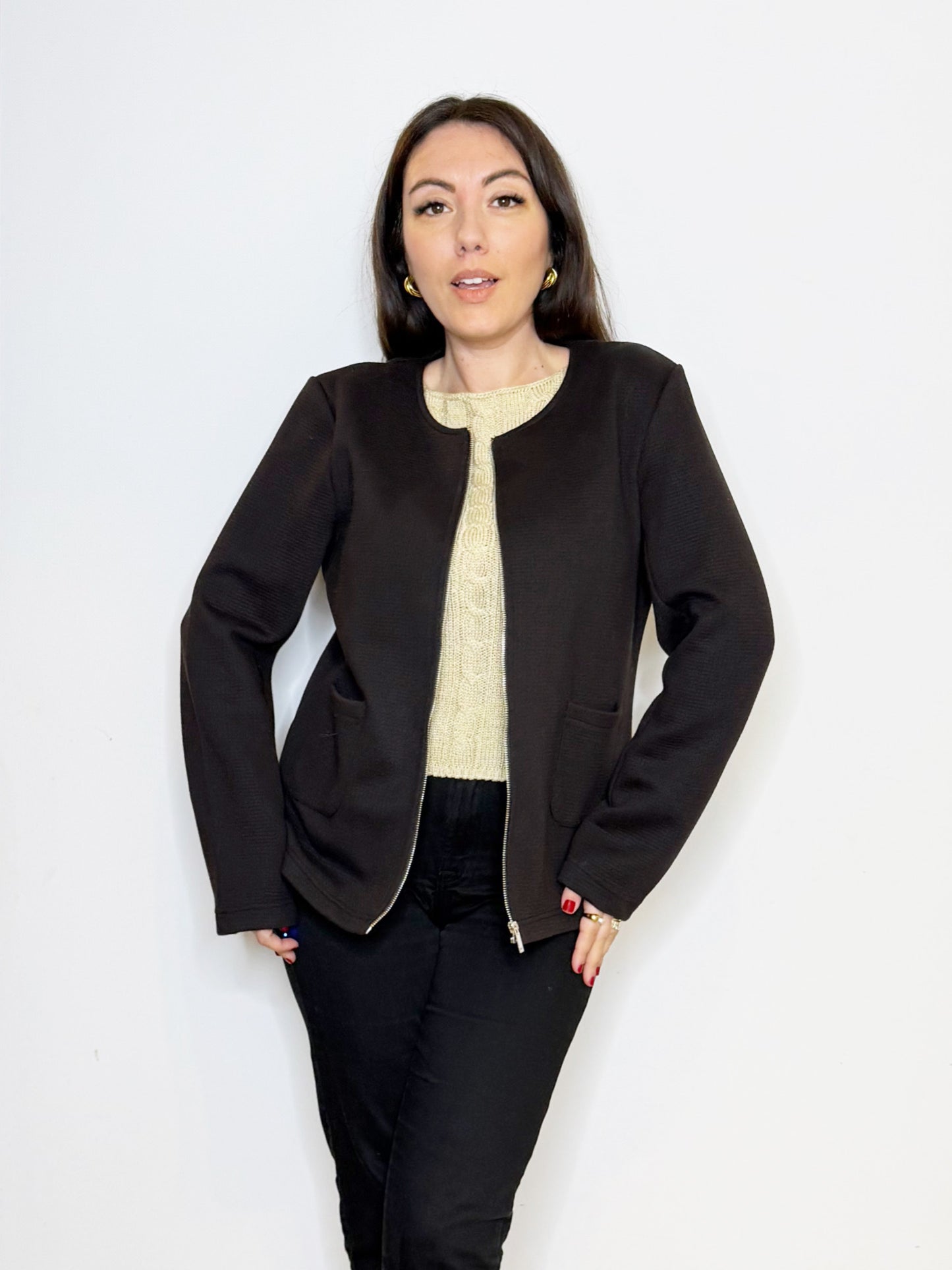 Giacca nera con zip