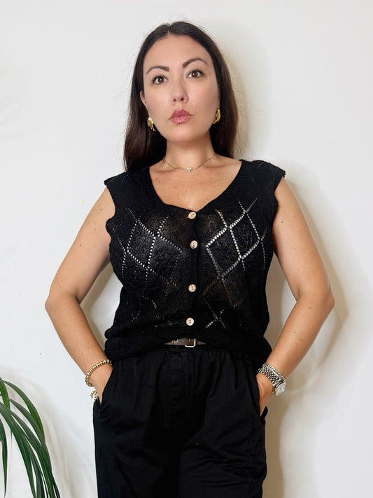 Gilet in maglia nera