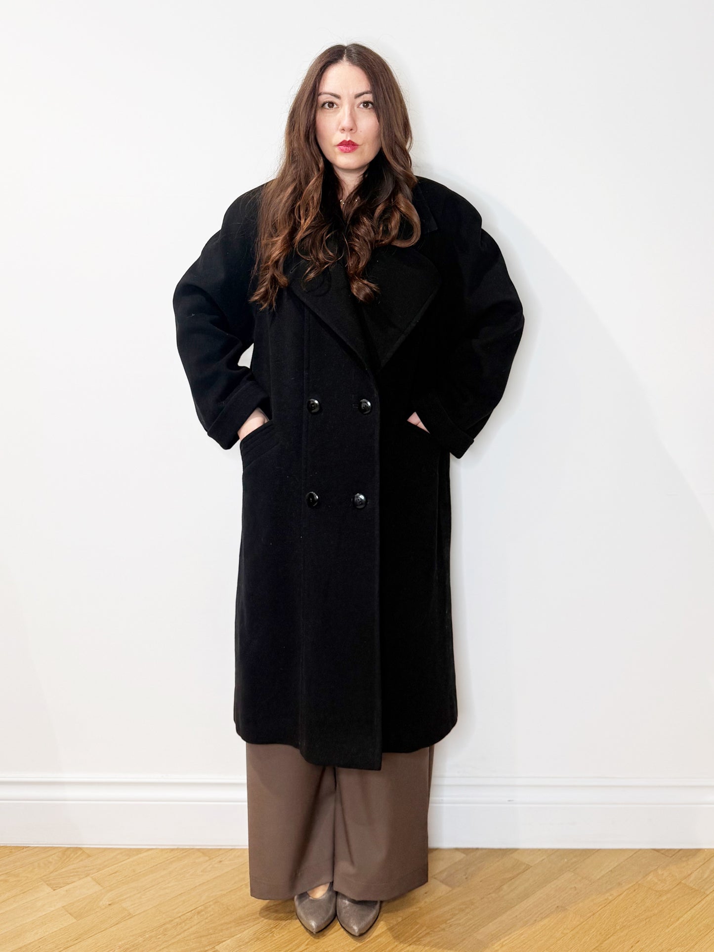 Cappotto nero lana e cashmere