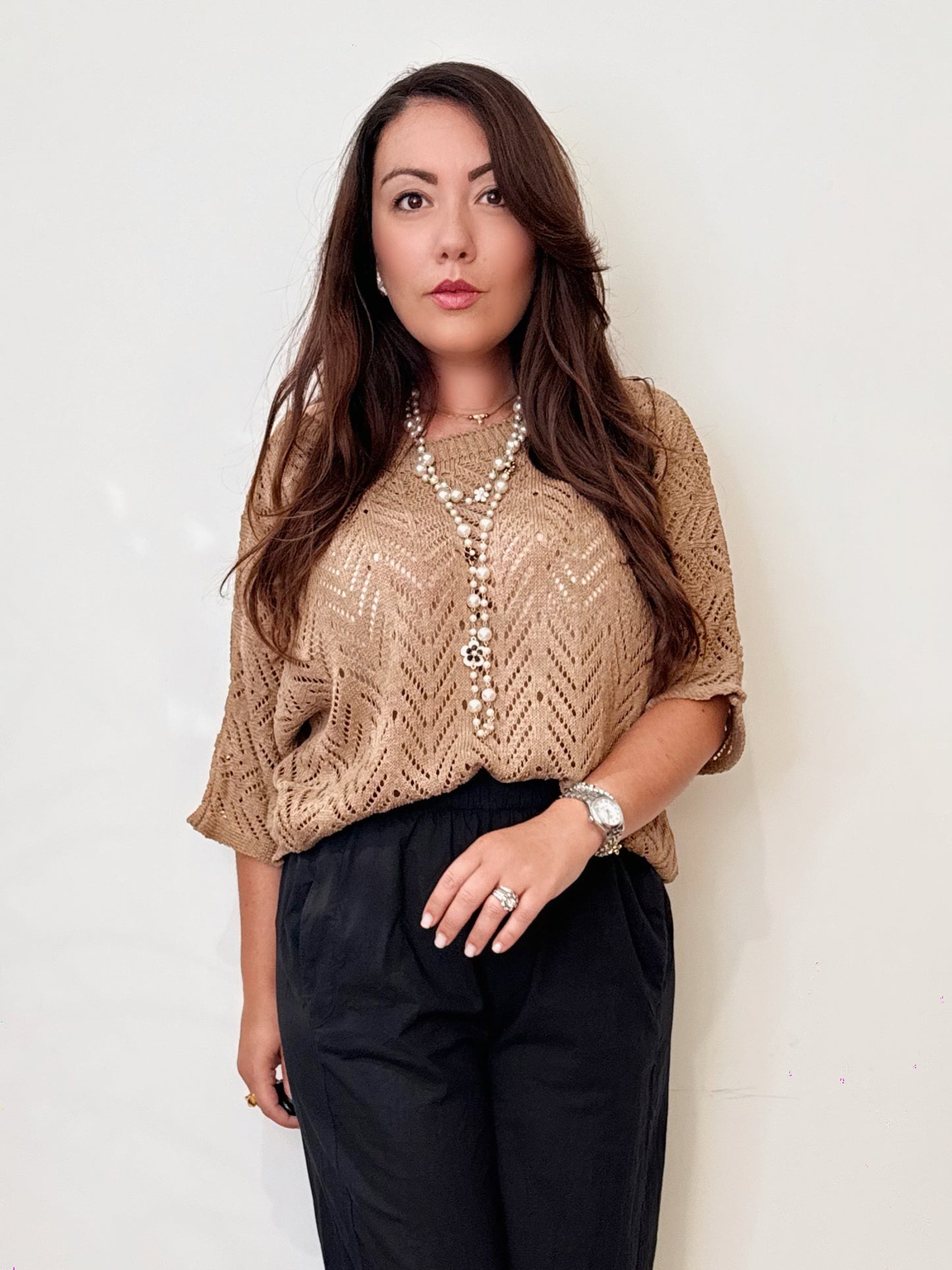 Maglia traforata 100% cotone