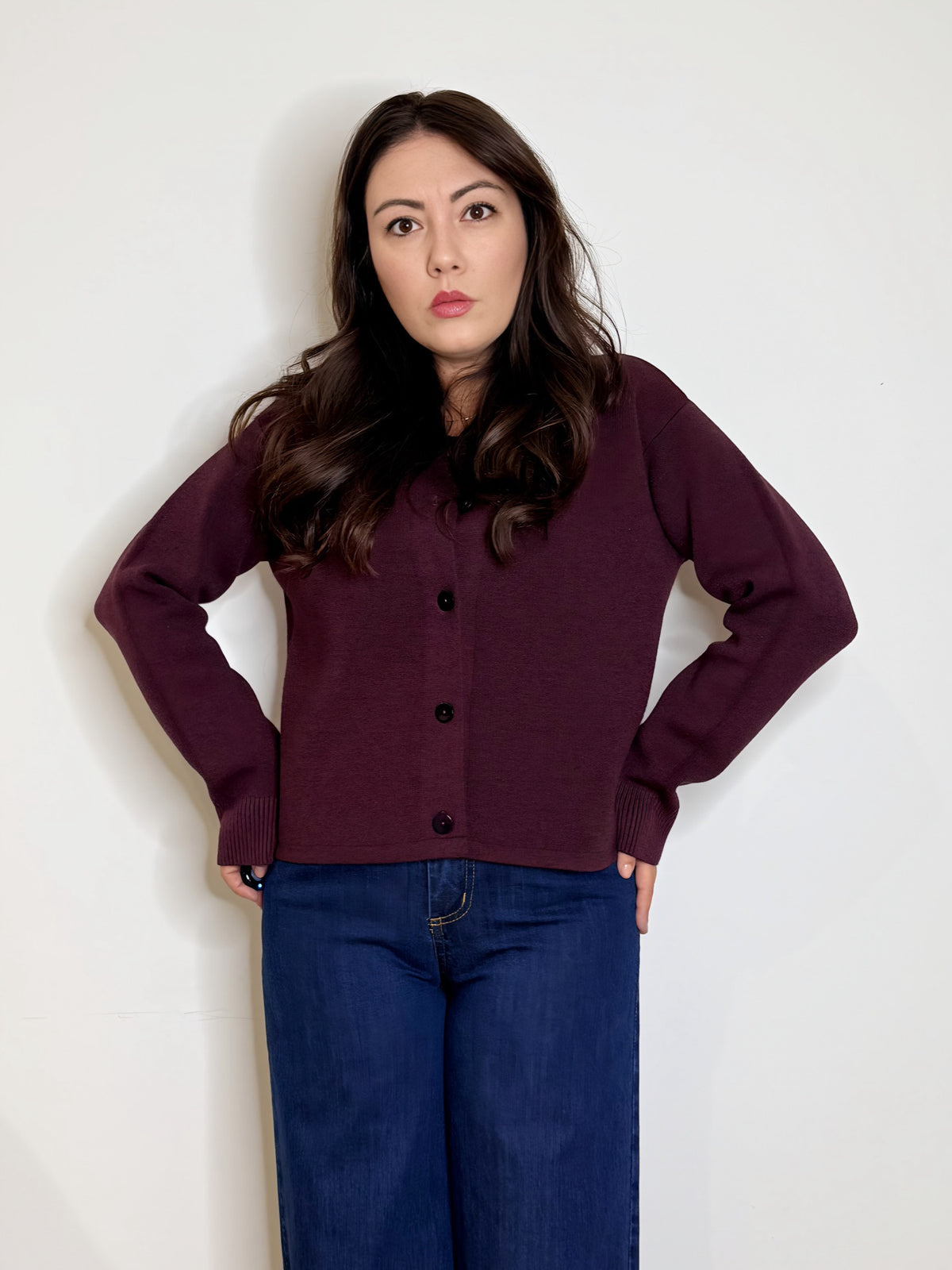 Cardigan bon ton burgundy