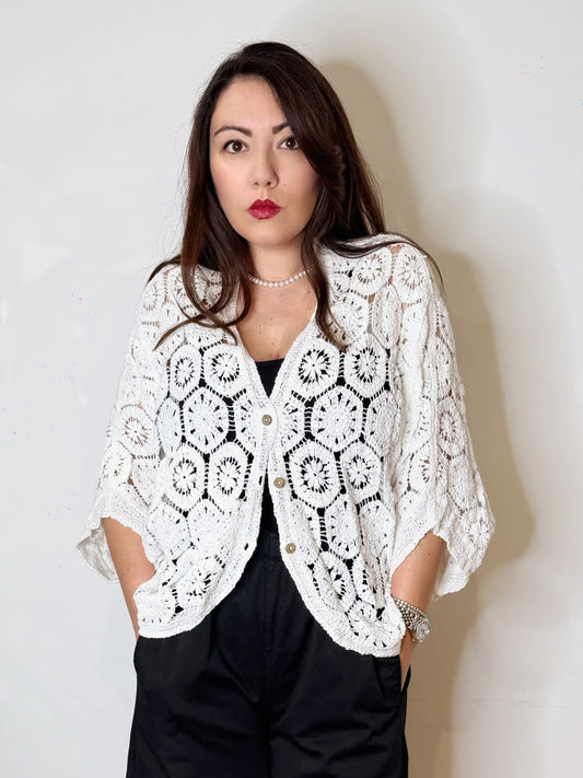 Cardigan lavorato 100% cotone