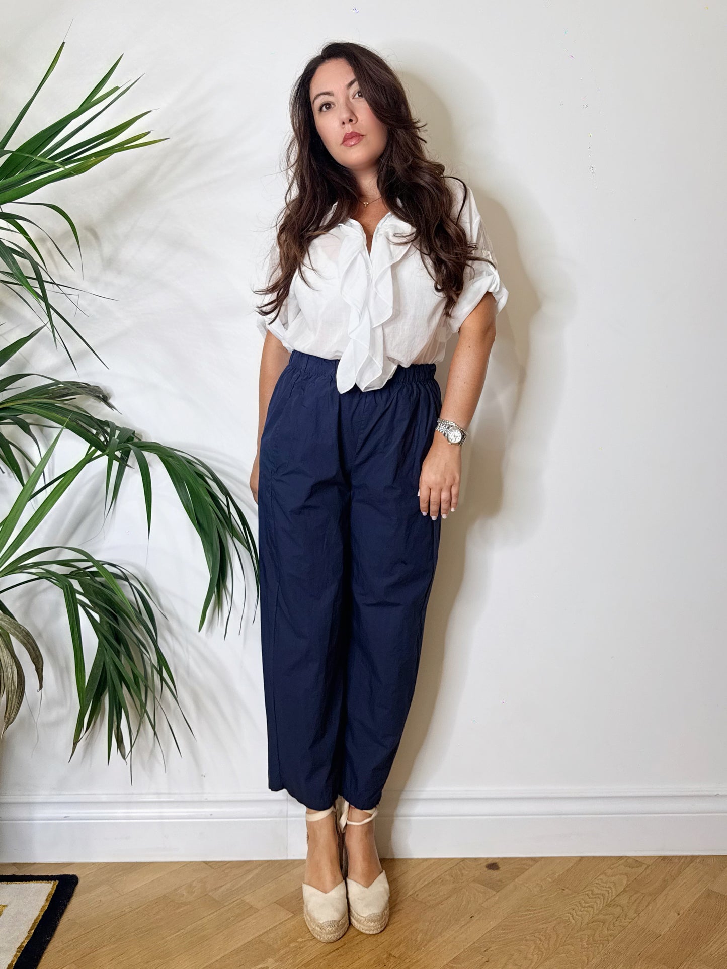 Pantalone cotone blu navy