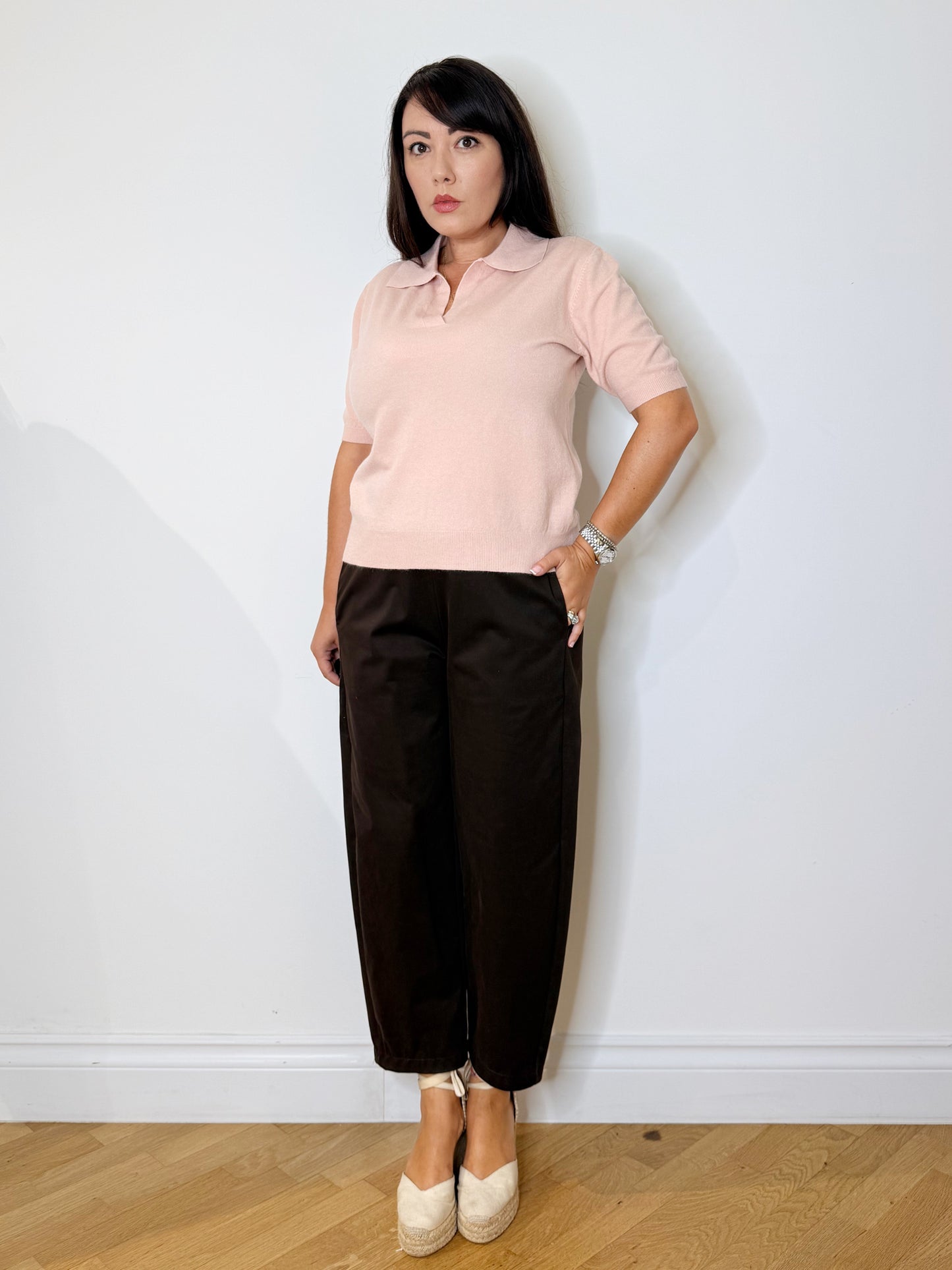 Pantalone barrel testa di moro