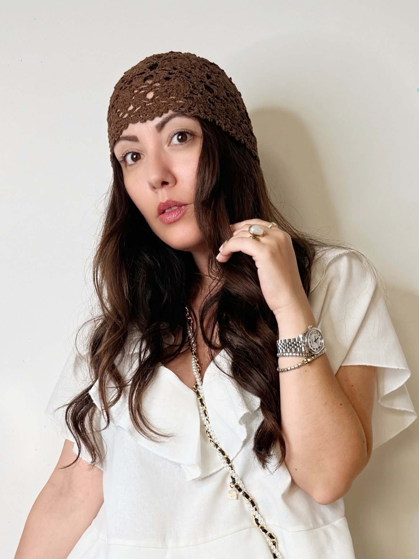 Cappello crochet cioccolato